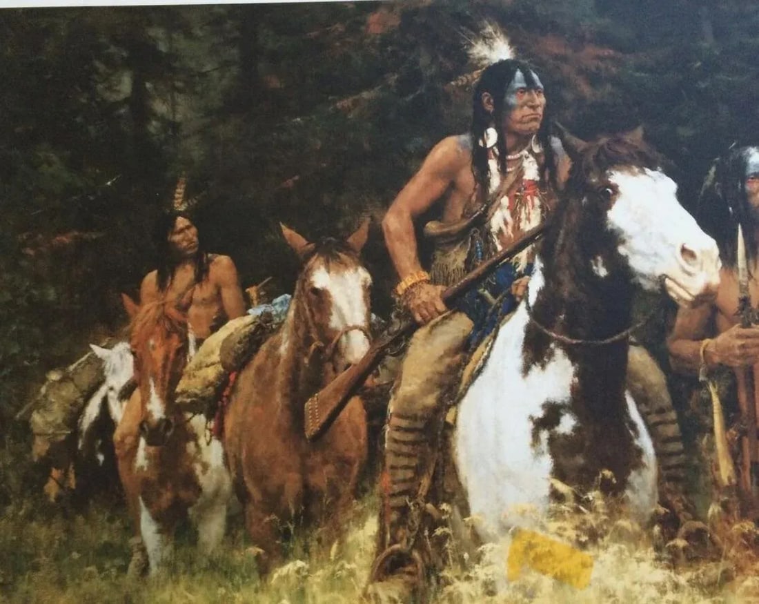 Howard Terpning "The Warning" Signed Limited Edition Lithograph - Custom Shadowbox Frame - 2