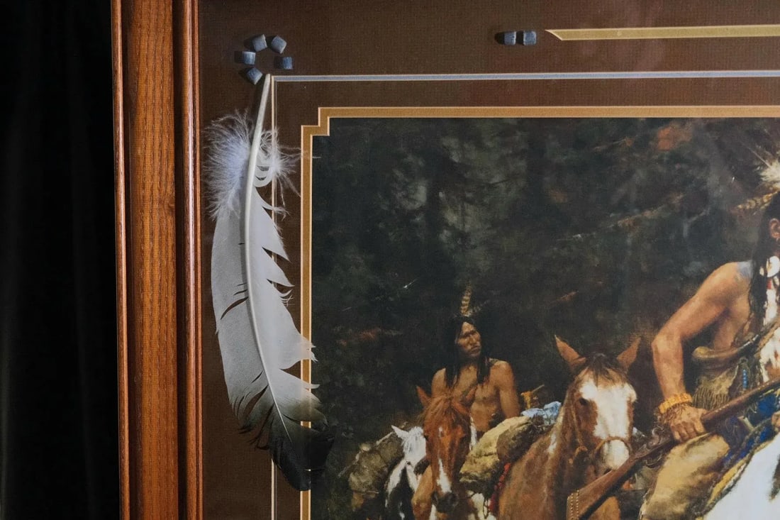 Howard Terpning "The Warning" Signed Limited Edition Lithograph - Custom Shadowbox Frame - 7
