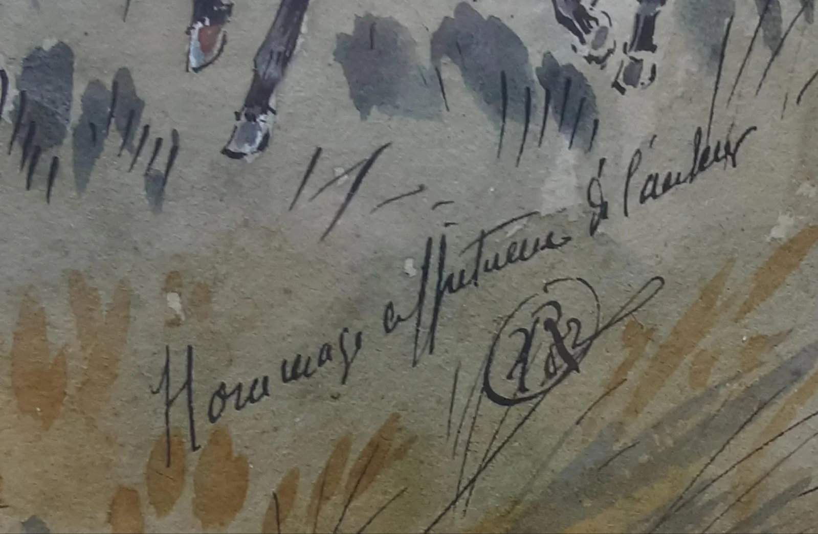 Antique Military Watercolor Painting - 6