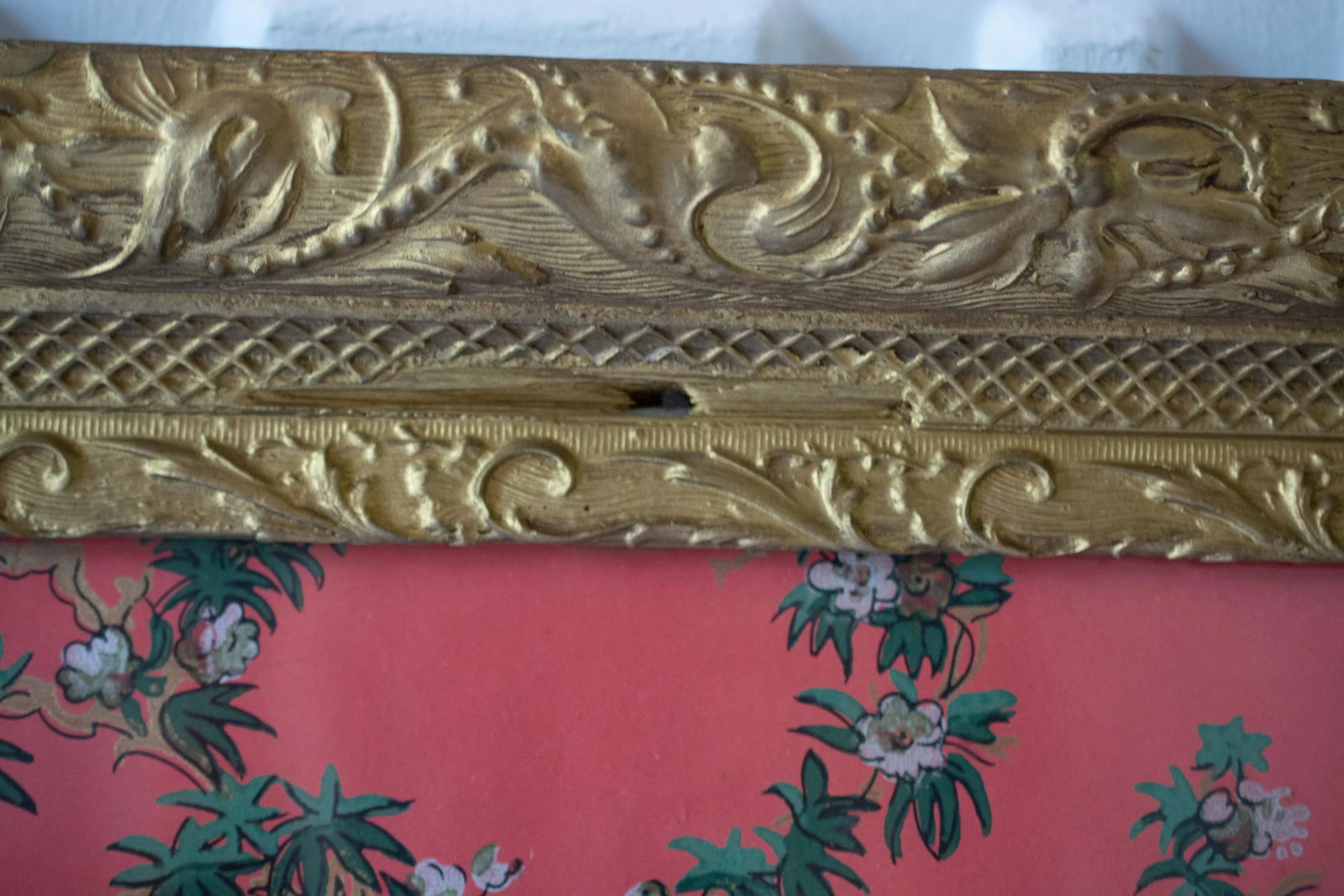 Antique Japanese Painting on Coral Rice Paper Framed - 4