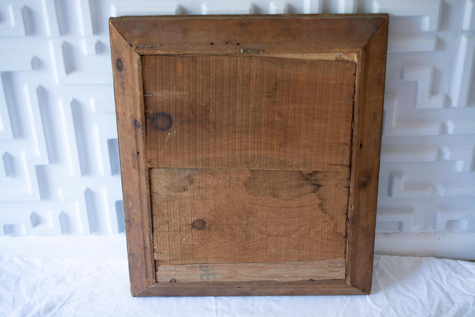 Antique Japanese Painting on Coral Rice Paper Framed - 5