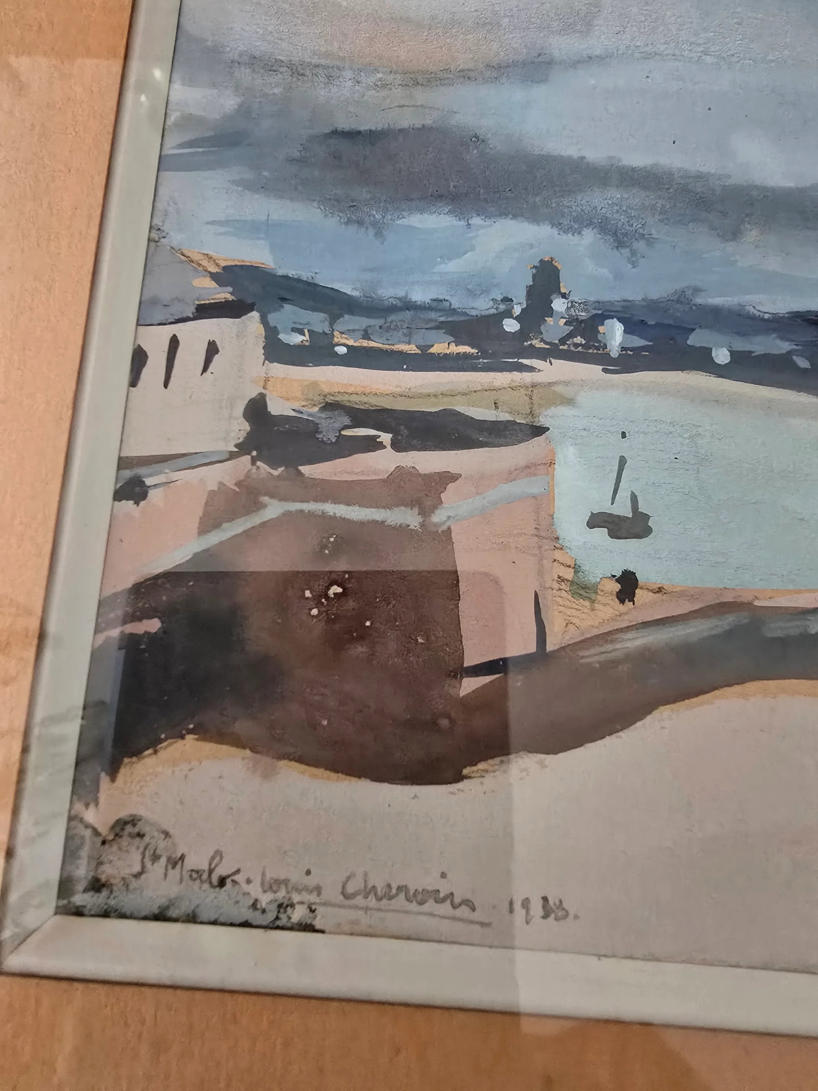 Early 20th Century Antique Signed Painting Impressionist Beach Scene, Framed - 3