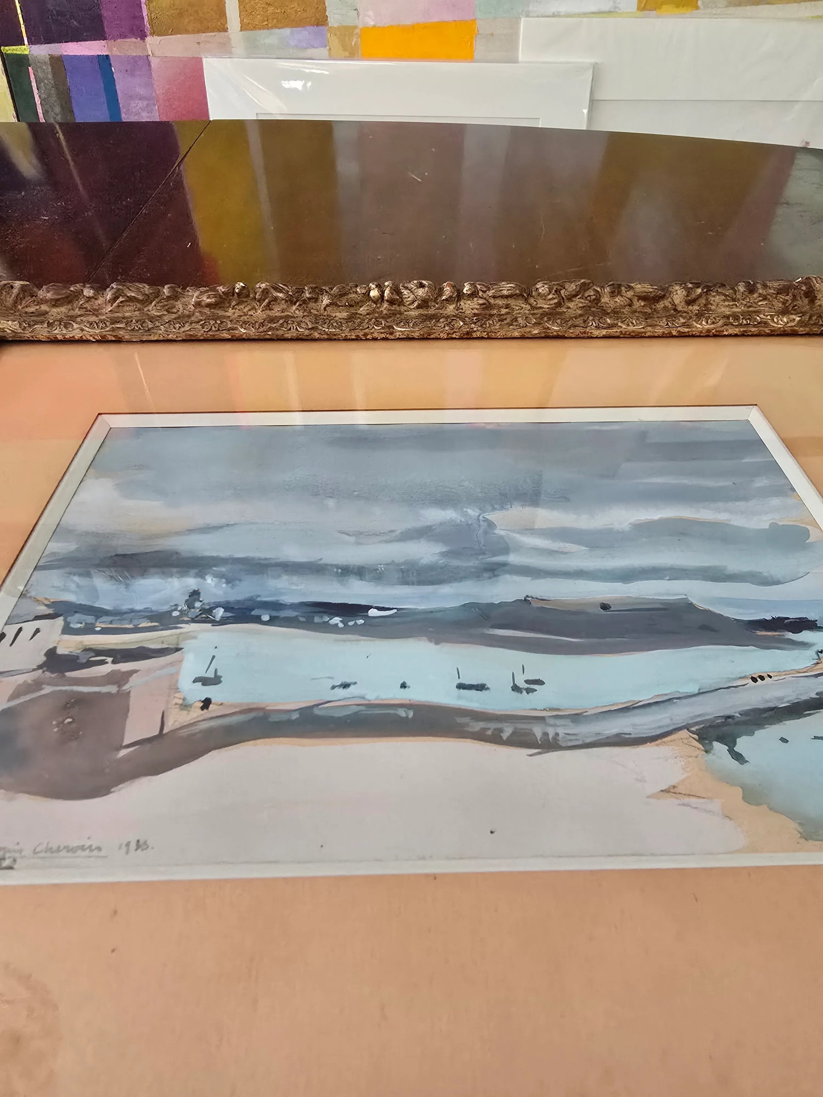 Early 20th Century Antique Signed Painting Impressionist Beach Scene, Framed - 8