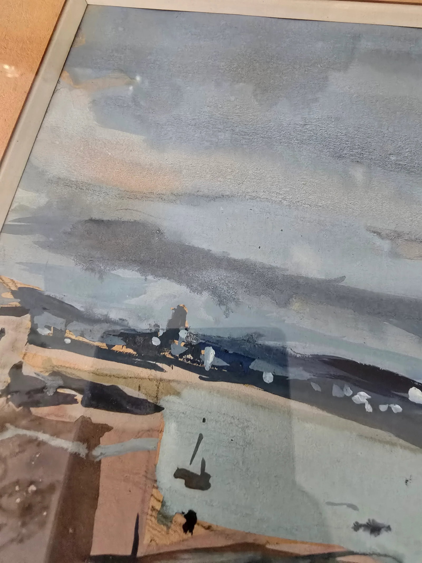 Early 20th Century Antique Signed Painting Impressionist Beach Scene, Framed - 9