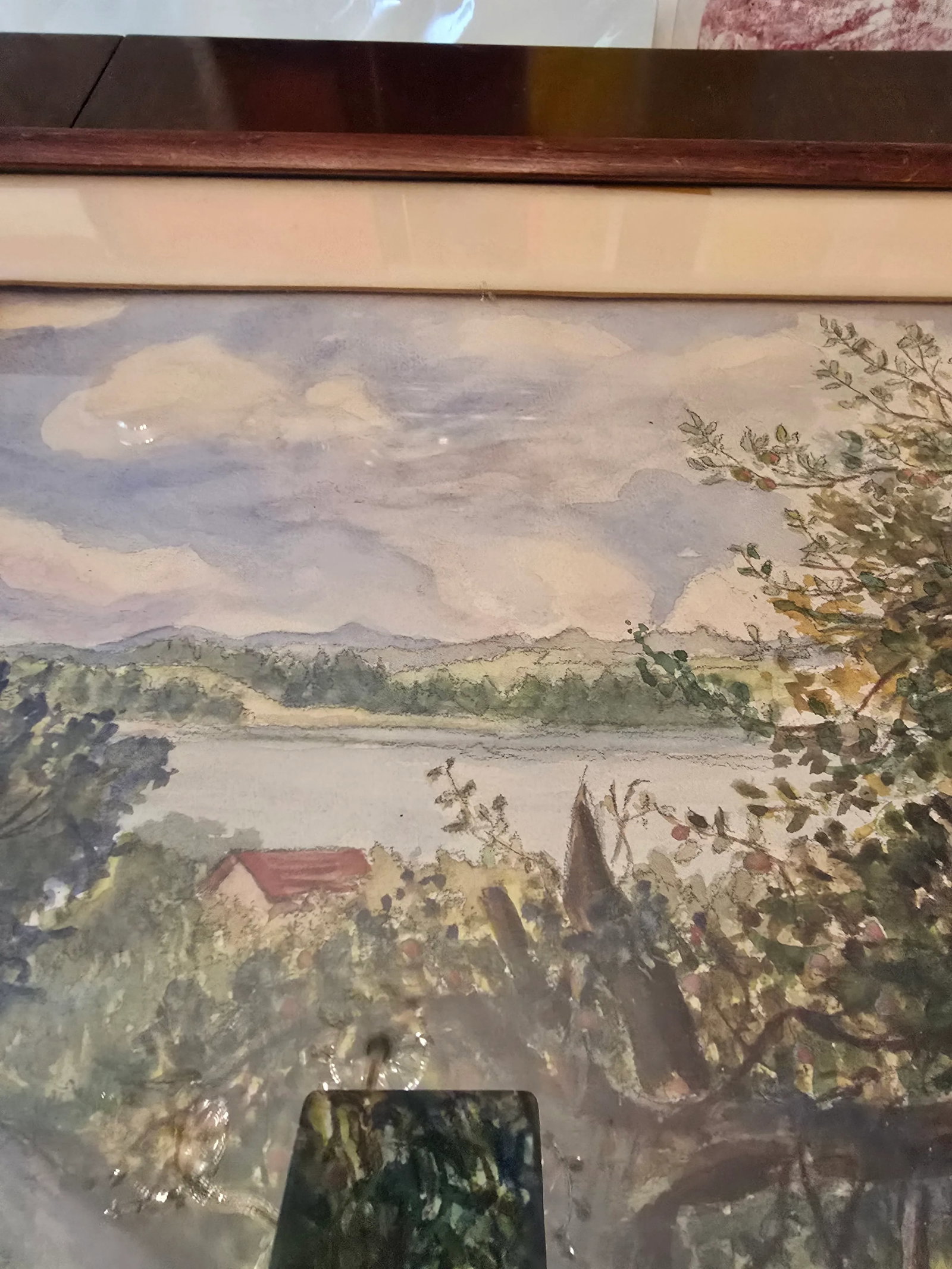 1940s Vintage Mid Century Hudson River Painting Signed, Framed - 2