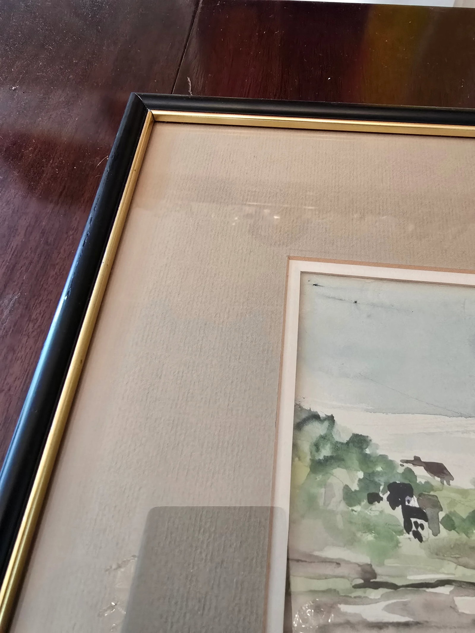 1940s Vintage Beach Painting Signed Impressionist Watercolor, Framed - 10