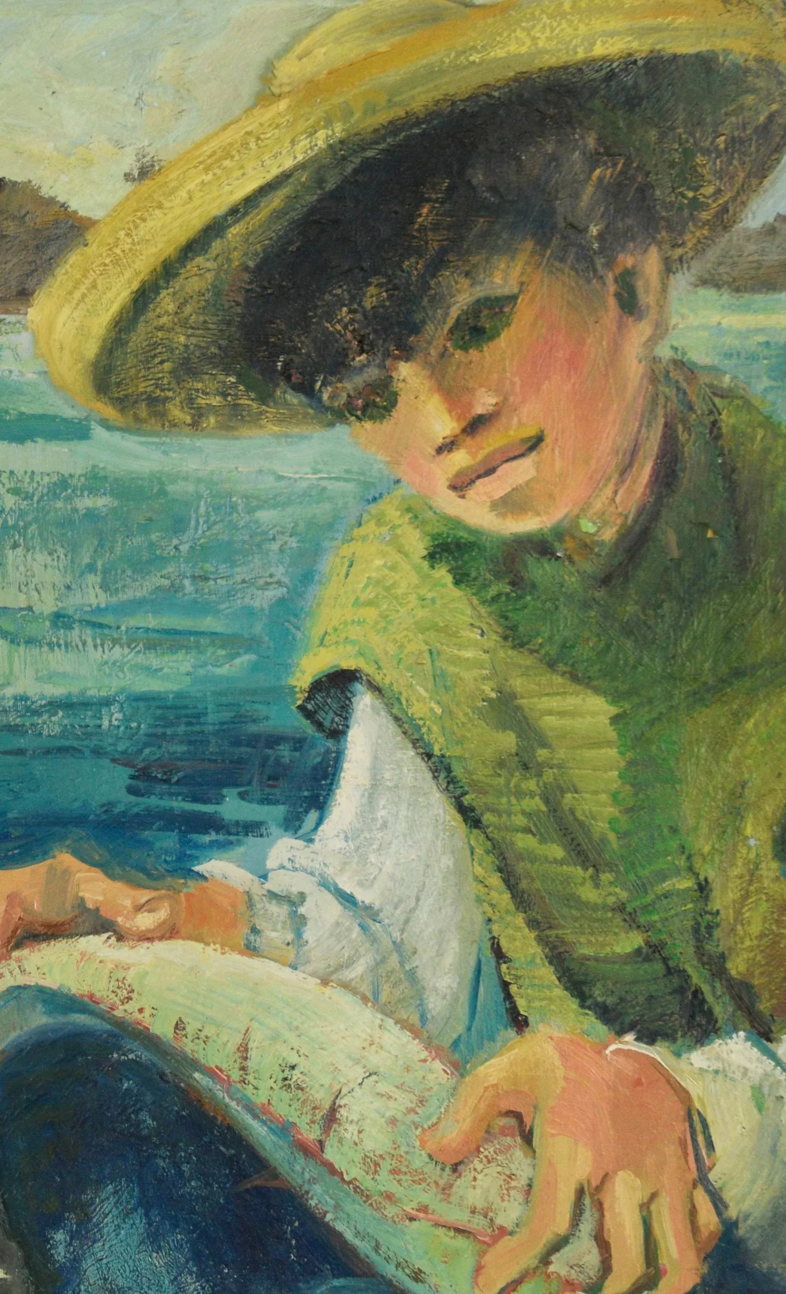 First Catch of the Day - Young Fisherman at Sea by Betty Cal Alumnus - 3