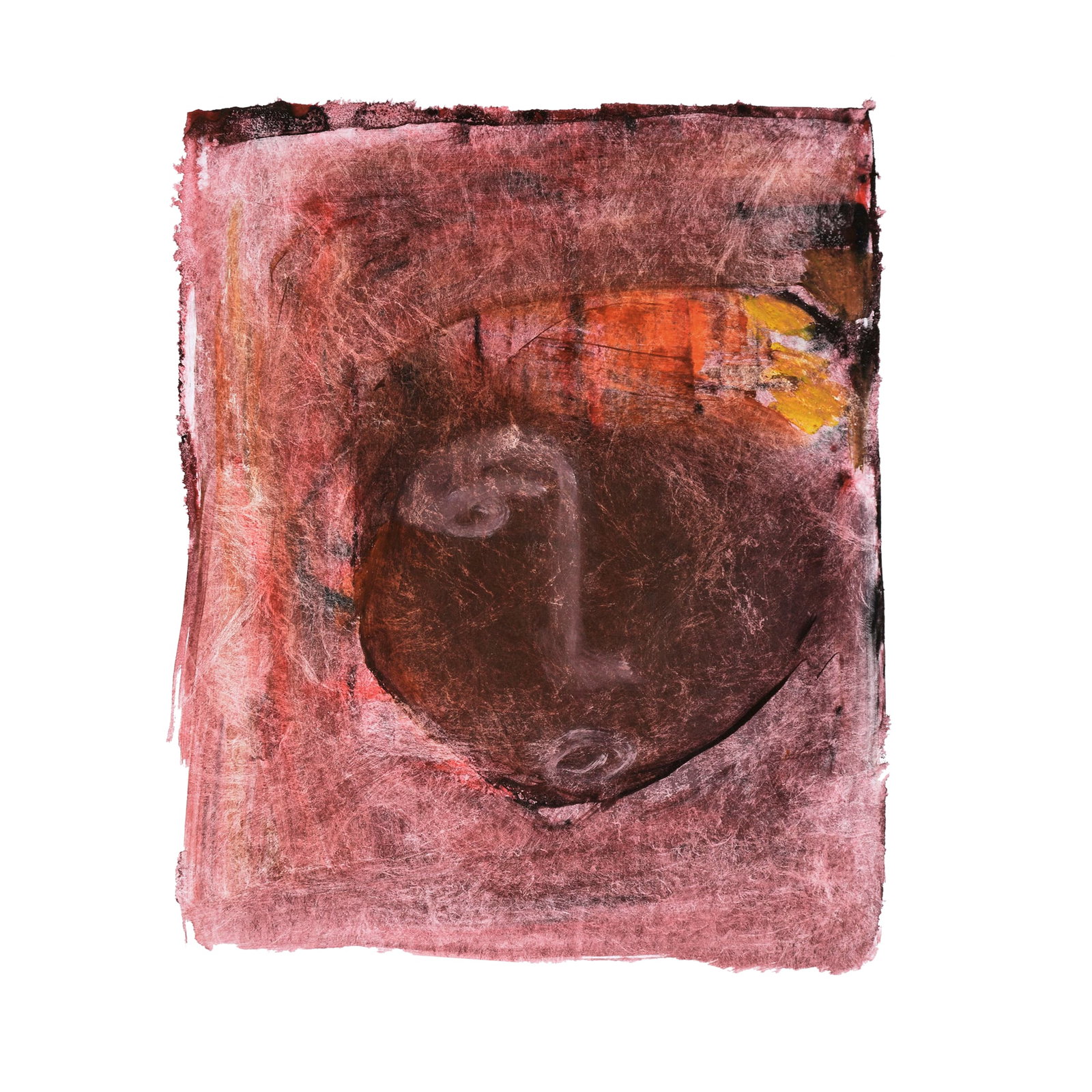 Vintage Latin American School Minimalist Portrait in Acrylic on Paper by Ricardo De Silva (1 of 7)