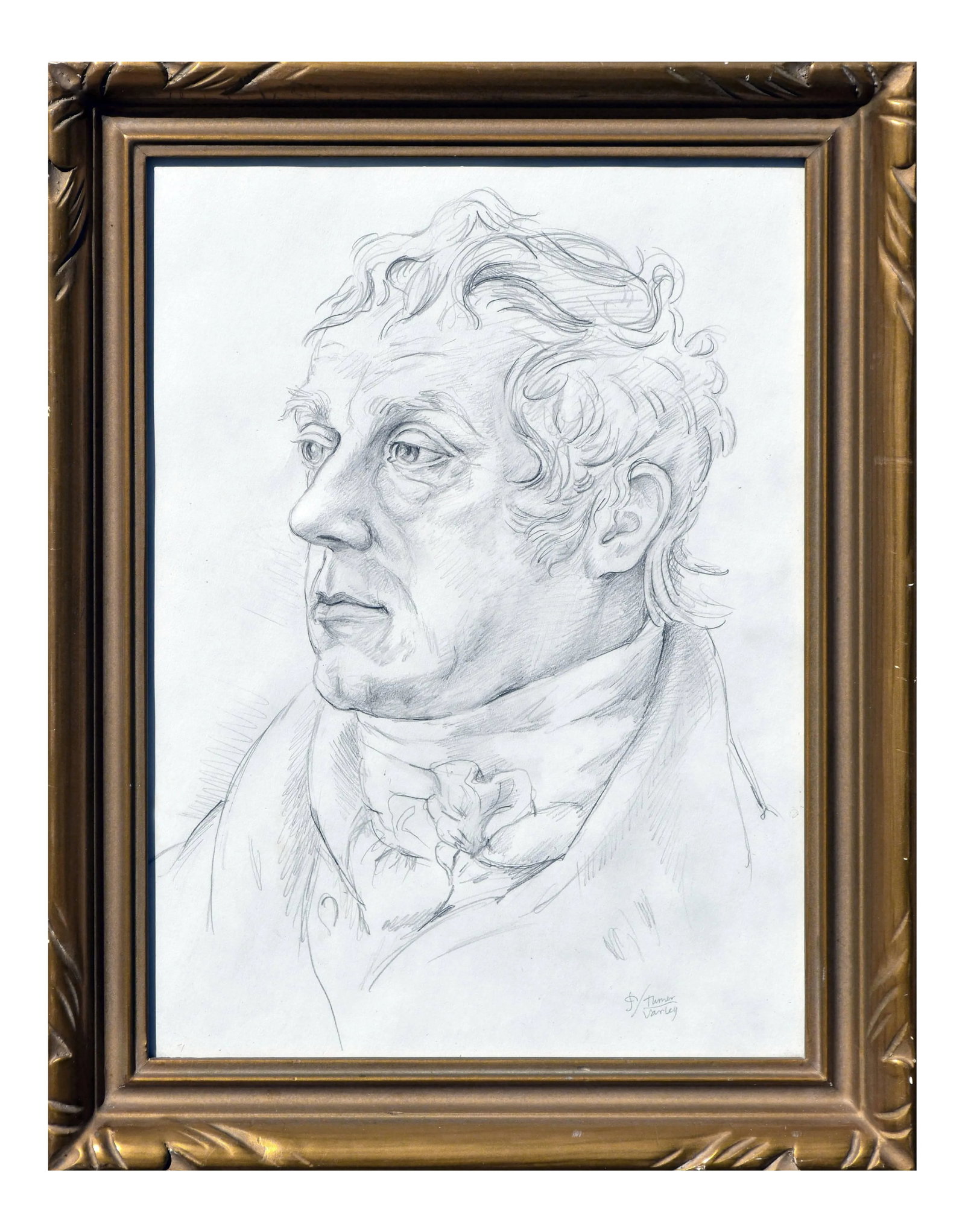 Turner's Varley Portrait by Gail Hodin-Reeves: A detailed pencil drawing by Gail Hodin-Reeves (American, 20th Century); her subject - watercolor painter and astrologer John Varley (1778-1842), taken from the original done by Varley's student -
