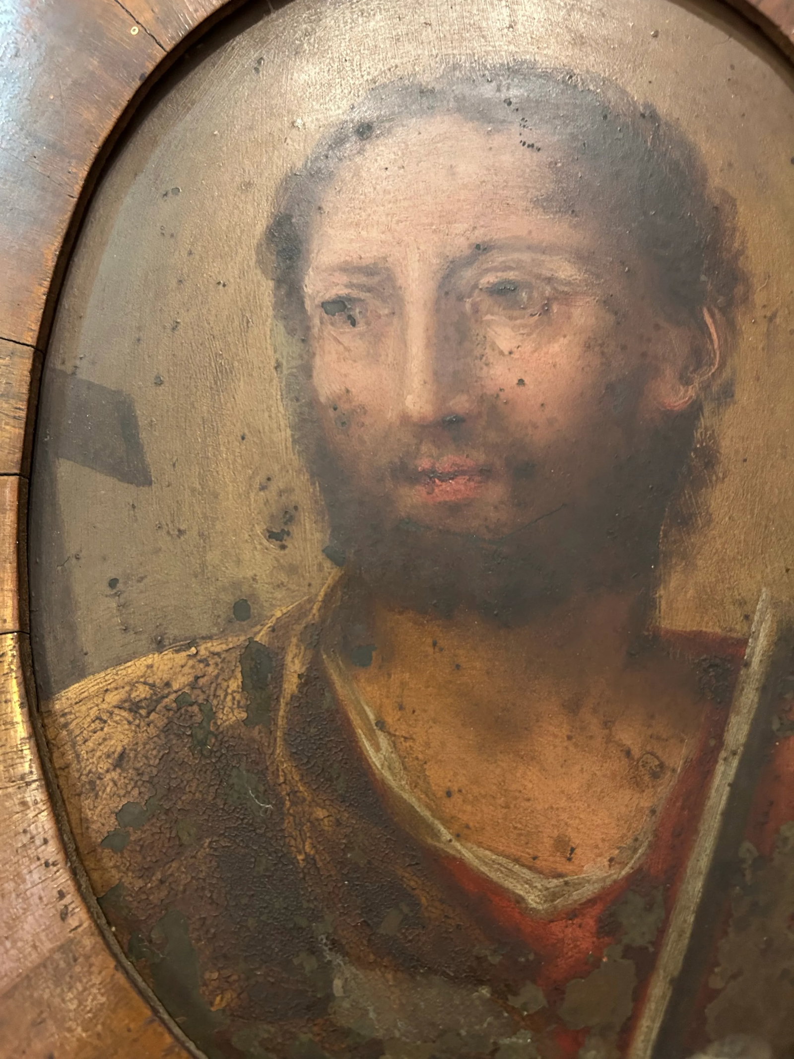 Mid 18th Century Antique Portrait of Saint Thomas, Framed - 2