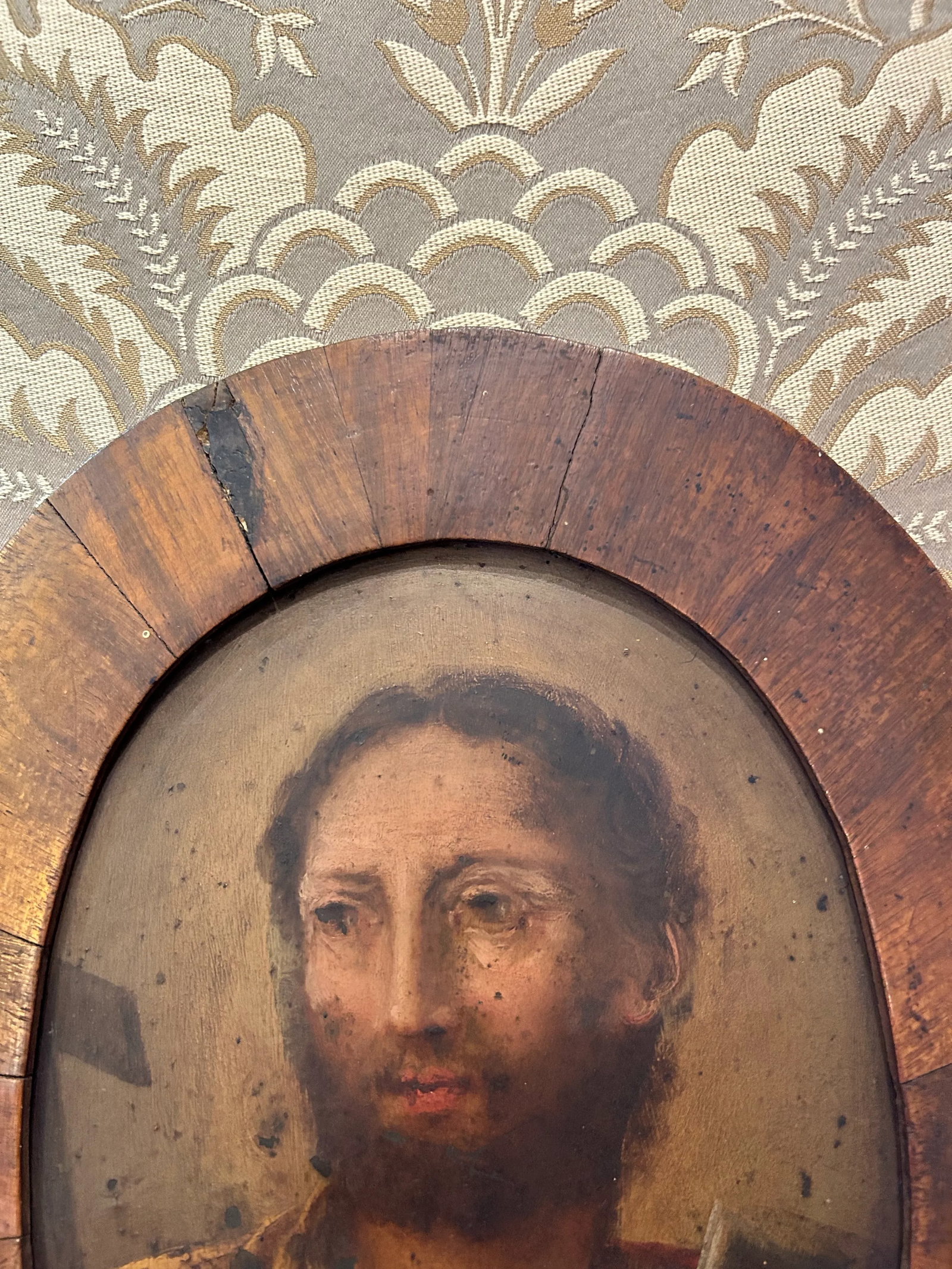 Mid 18th Century Antique Portrait of Saint Thomas, Framed - 3