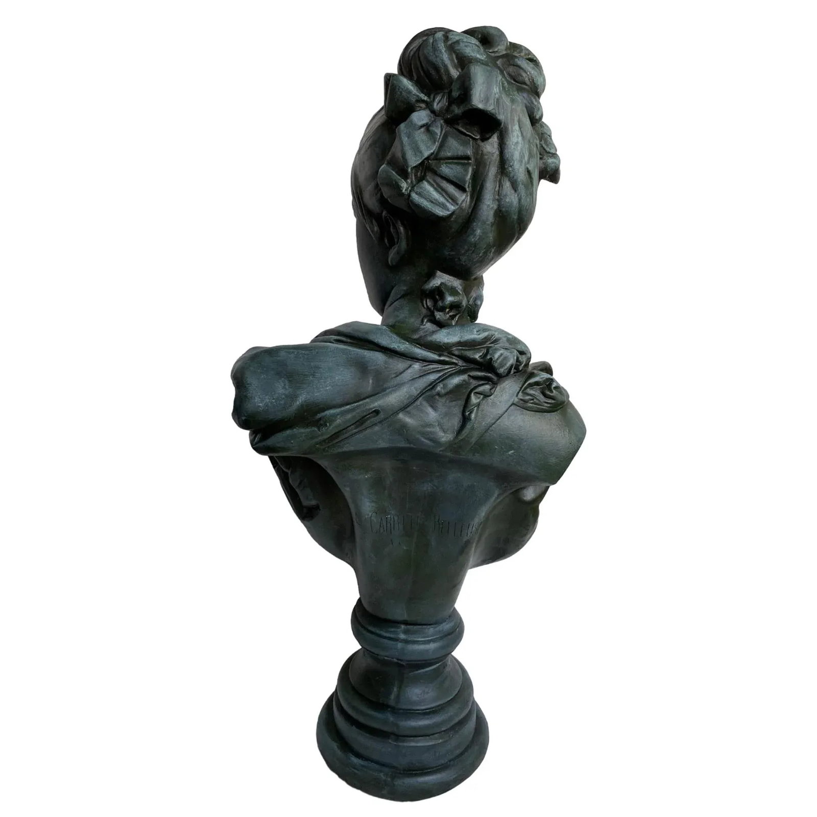 1950s Contemporary French Bronzed Plaster Bust of Marie Antoinette After Albert-Ernest Carrier-Belle - 3