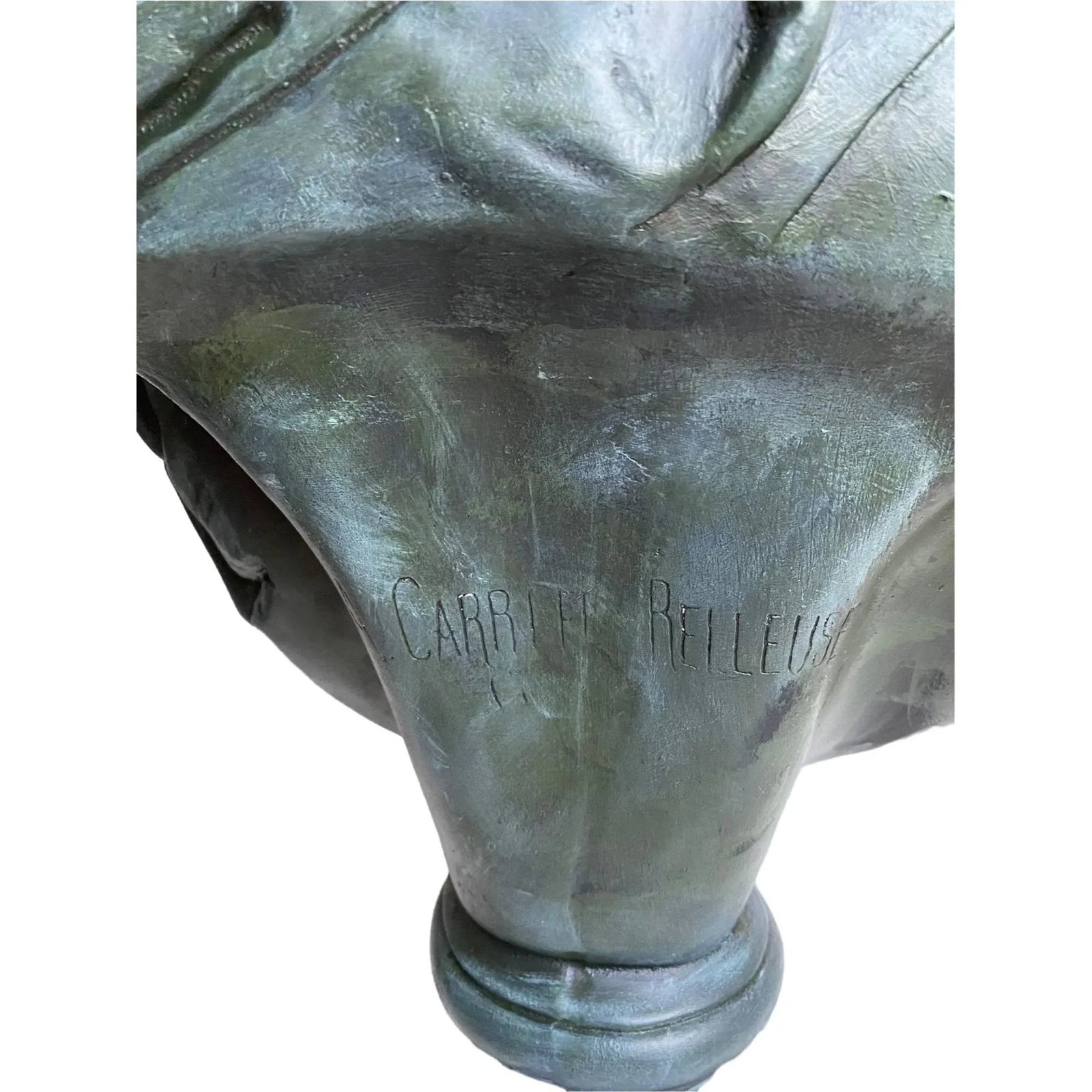 1950s Contemporary French Bronzed Plaster Bust of Marie Antoinette After Albert-Ernest Carrier-Belle - 5