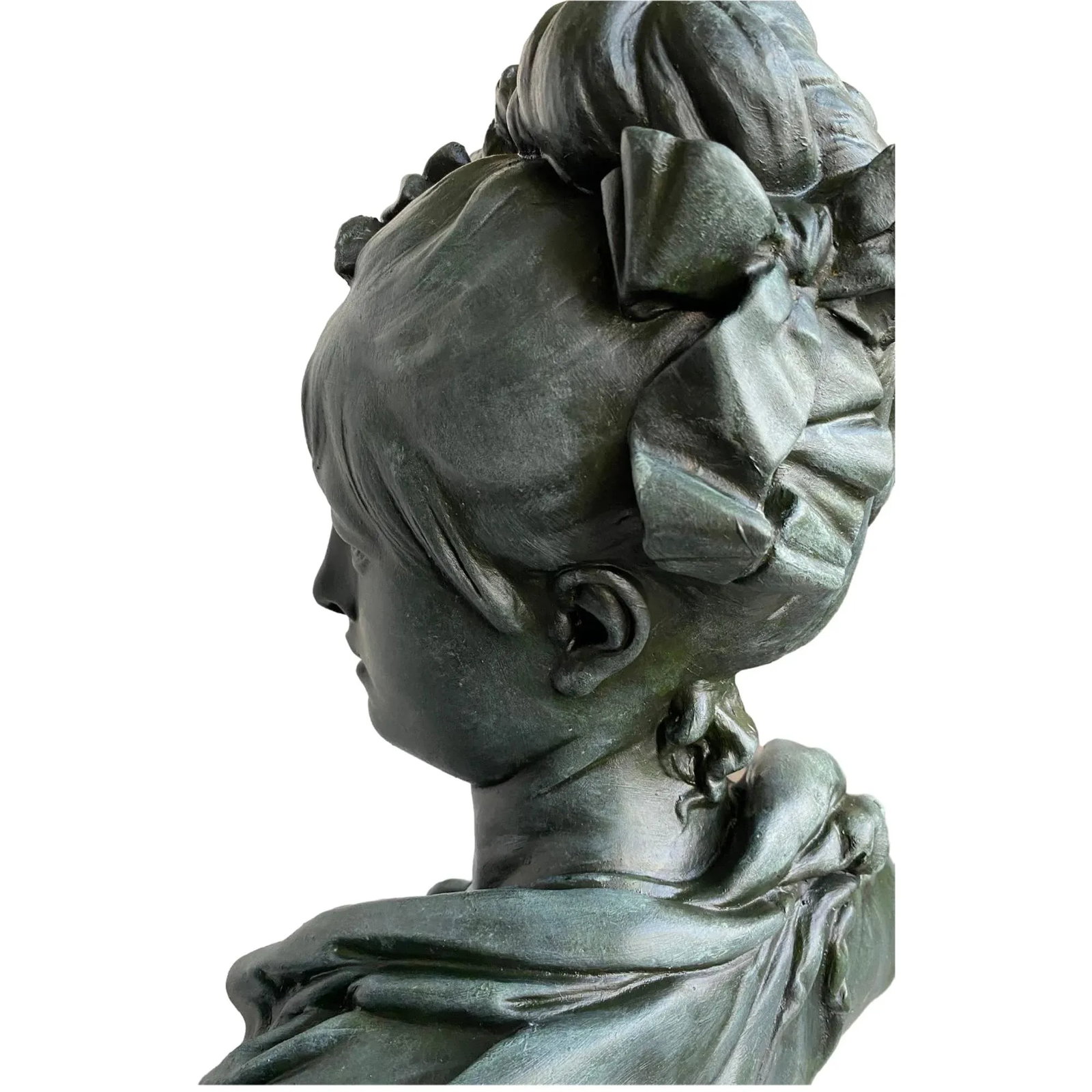 1950s Contemporary French Bronzed Plaster Bust of Marie Antoinette After Albert-Ernest Carrier-Belle - 7