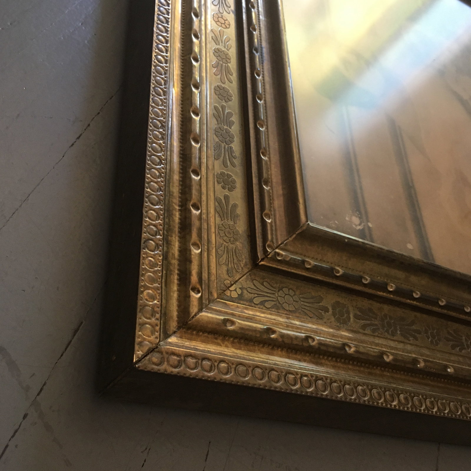 Victorian Large Brass Frame With Mourning Photo - 10