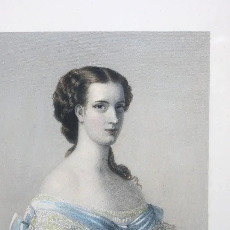 Antique French Print of a Woman Signed Alexandre 19thC, Framed - 3