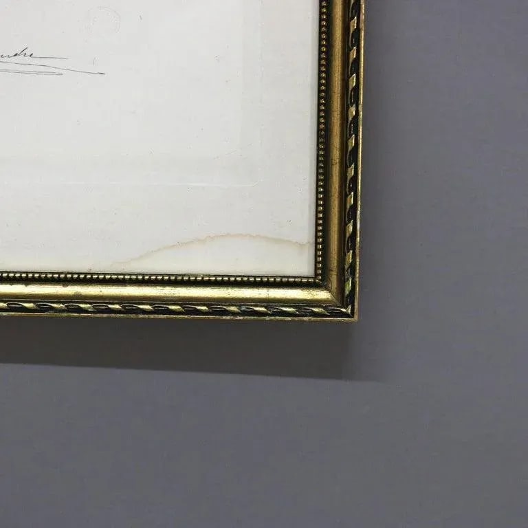 Antique French Print of a Woman Signed Alexandre 19thC, Framed - 4
