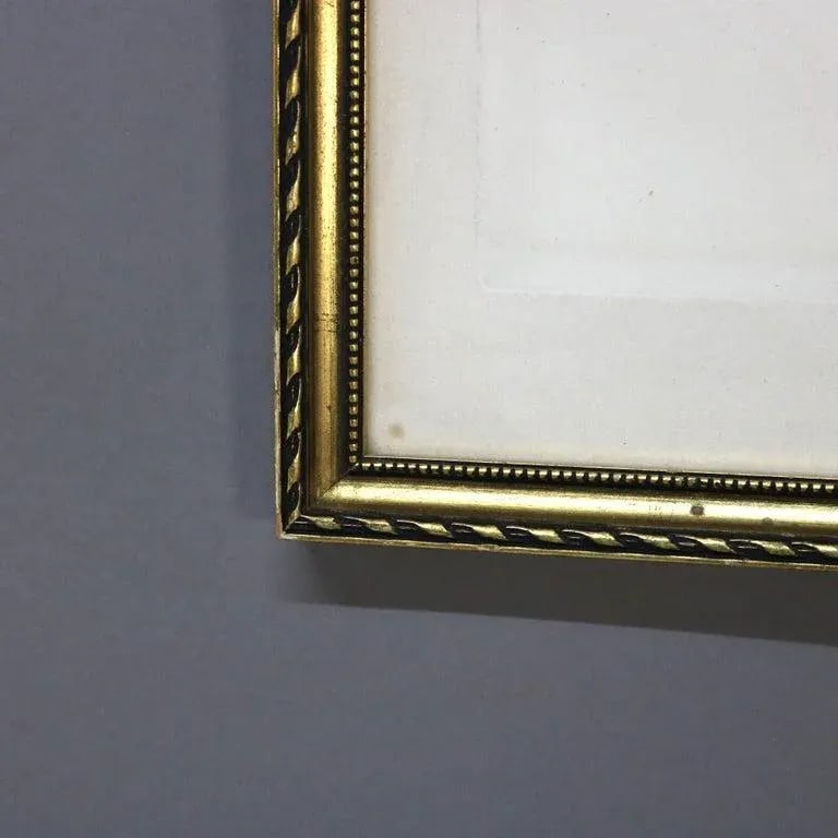 Antique French Print of a Woman Signed Alexandre 19thC, Framed - 8