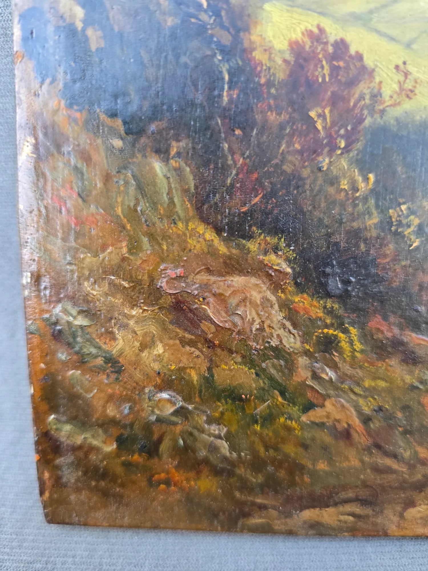 Late 19th Century Rural Landscape Painting on Wood - 5