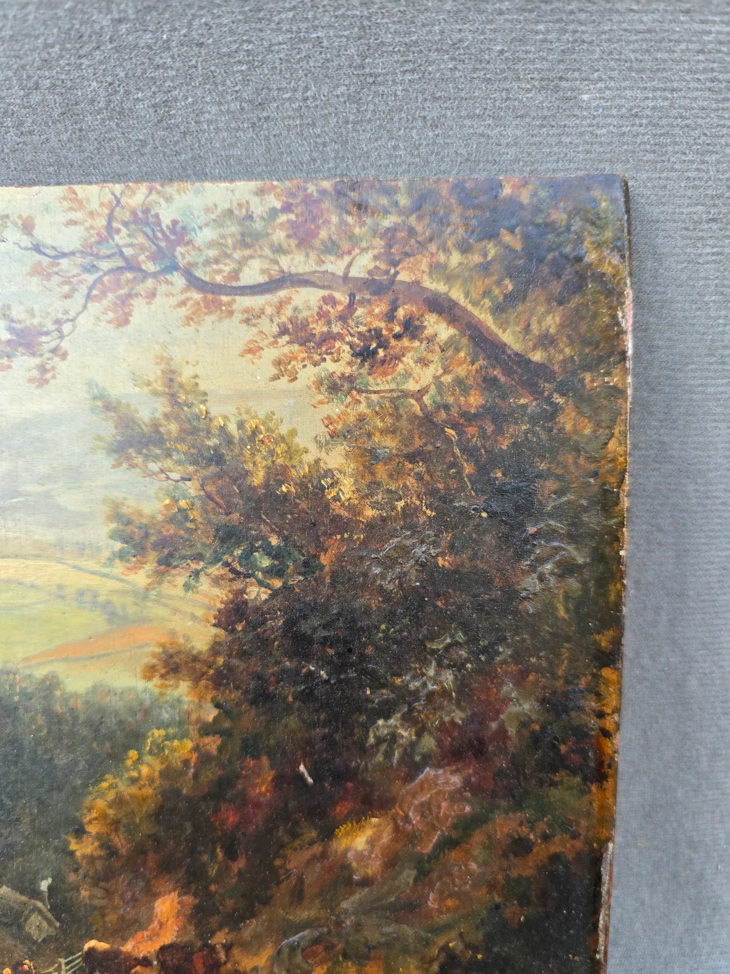 Late 19th Century Rural Landscape Painting on Wood - 6