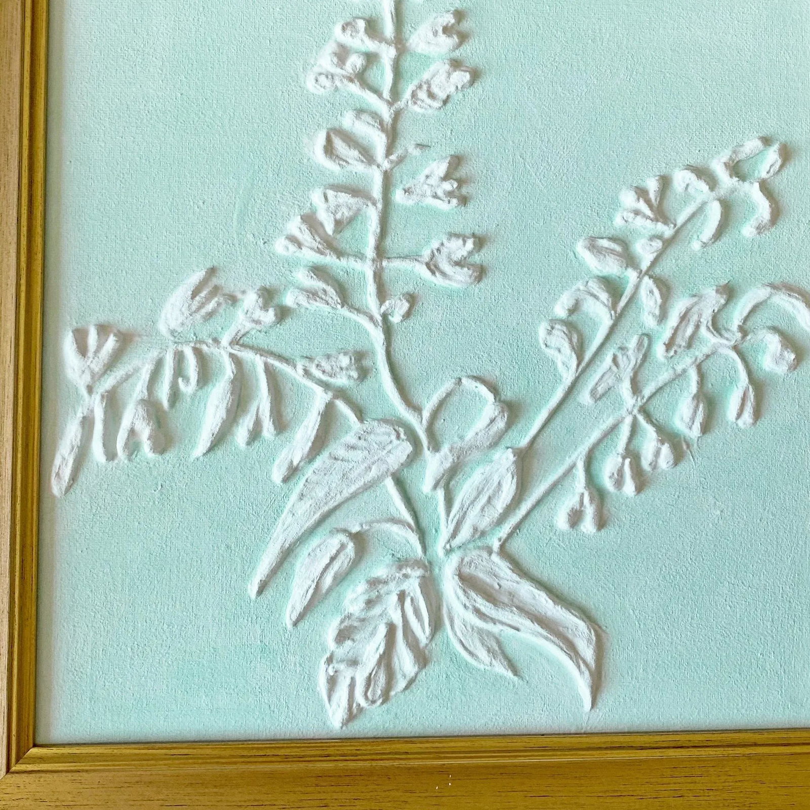 Plaster Flower Wall Art - Bas Relief by Tatiana Duperault Wabi Sabi Japandi Decor, Framed - 2