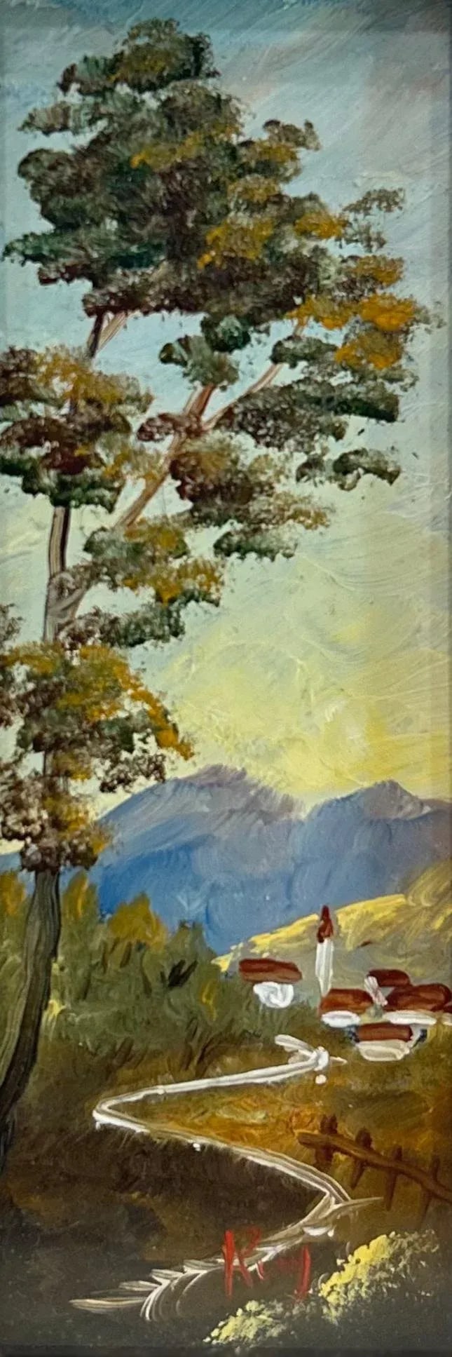 Early 20th Century Serene Landscape Painting in Gilded Gold Frame - 5