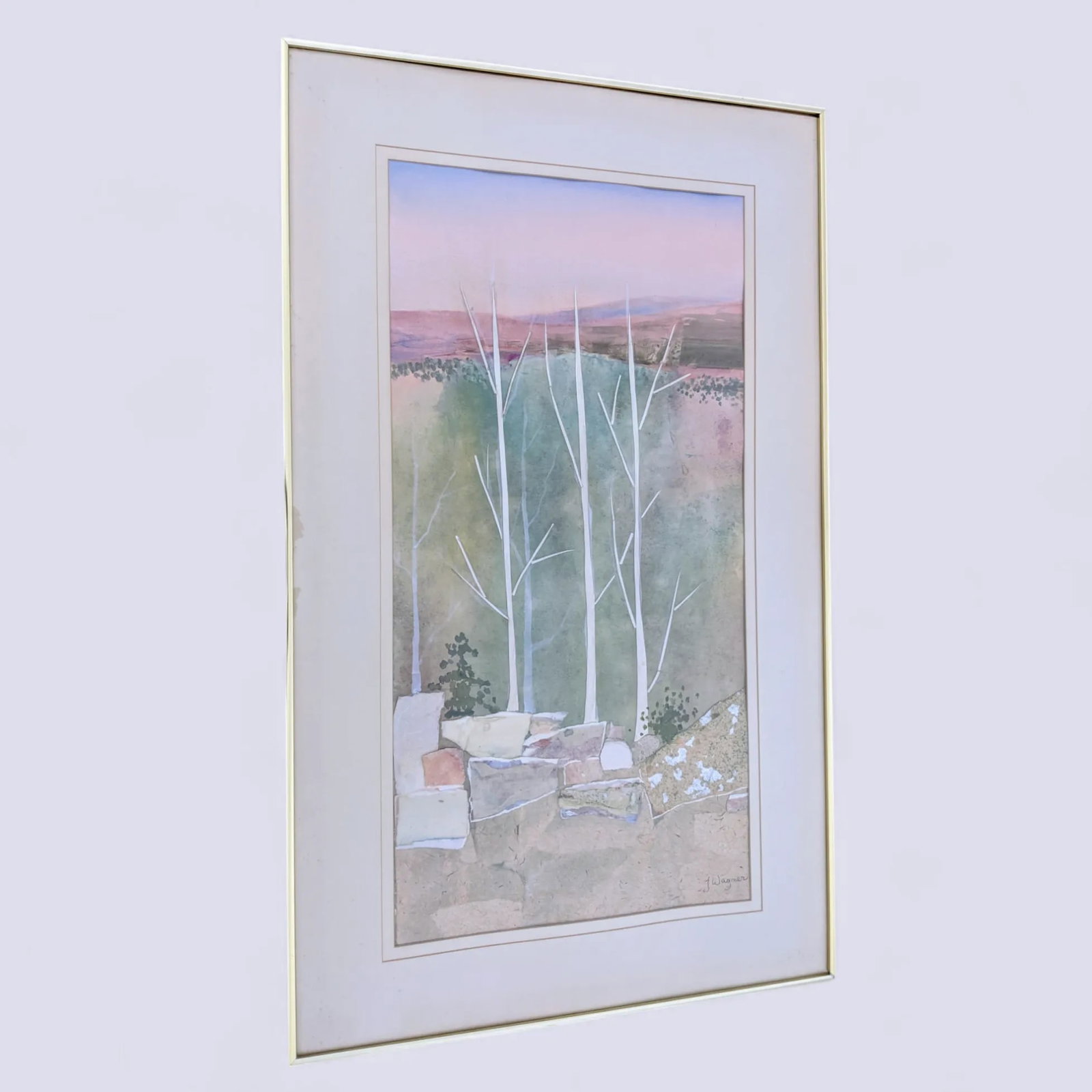 Vintage Postmodern Landscape Mixed Media Art Signed by the Artist - 10