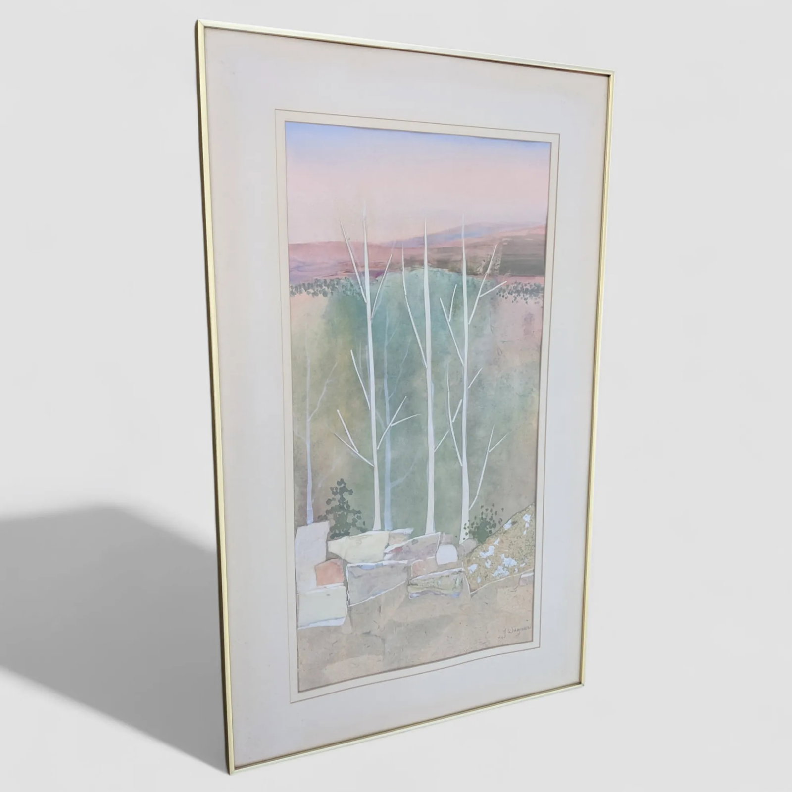 Vintage Postmodern Landscape Mixed Media Art Signed by the Artist - 12
