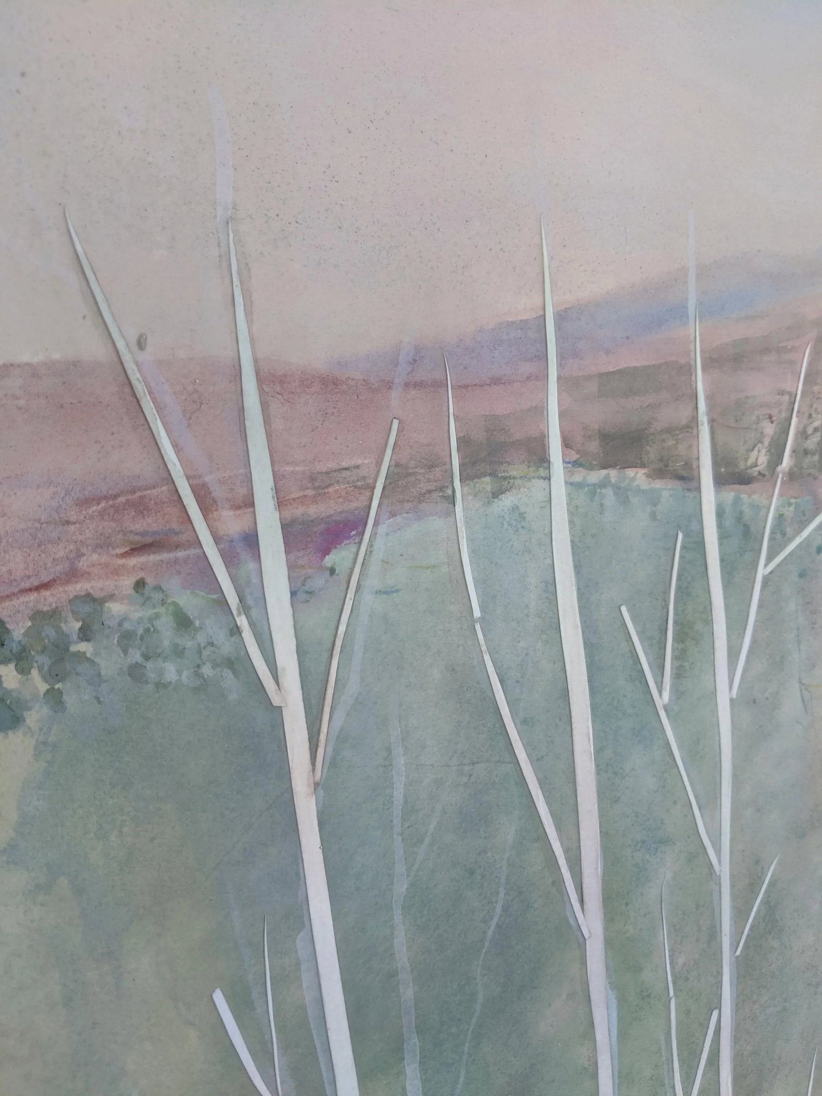 Vintage Postmodern Landscape Mixed Media Art Signed by the Artist - 2