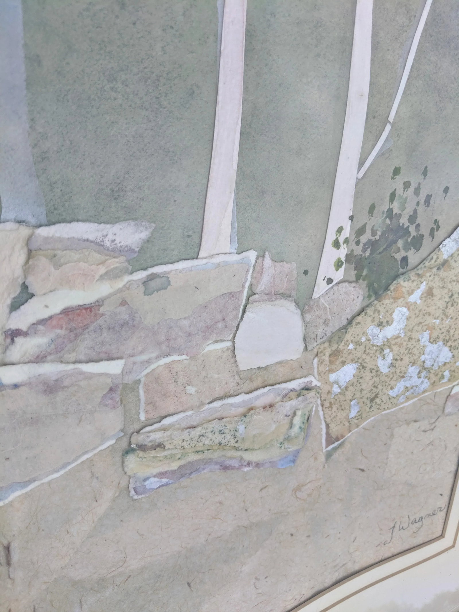Vintage Postmodern Landscape Mixed Media Art Signed by the Artist - 5