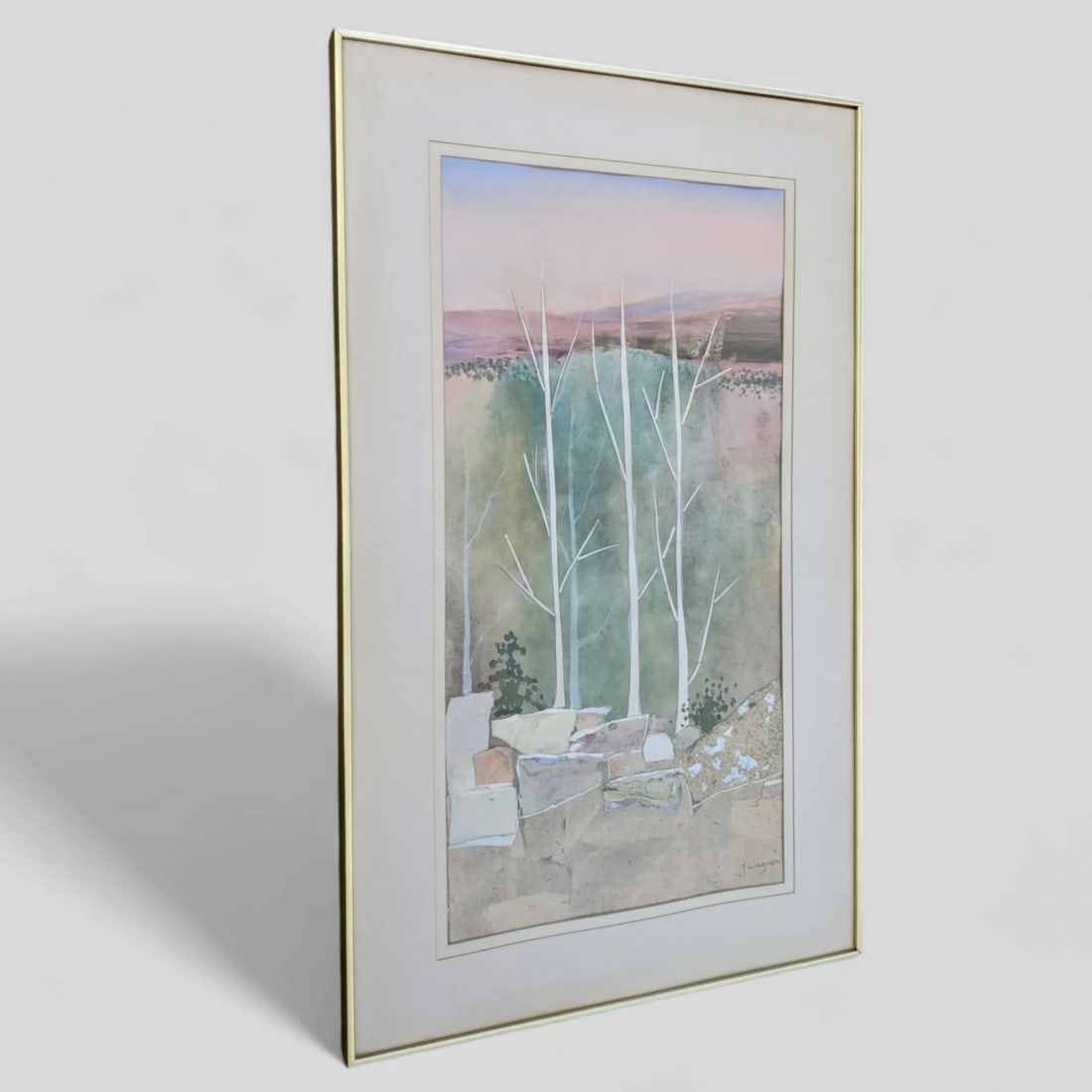 Vintage Postmodern Landscape Mixed Media Art Signed by the Artist - 9