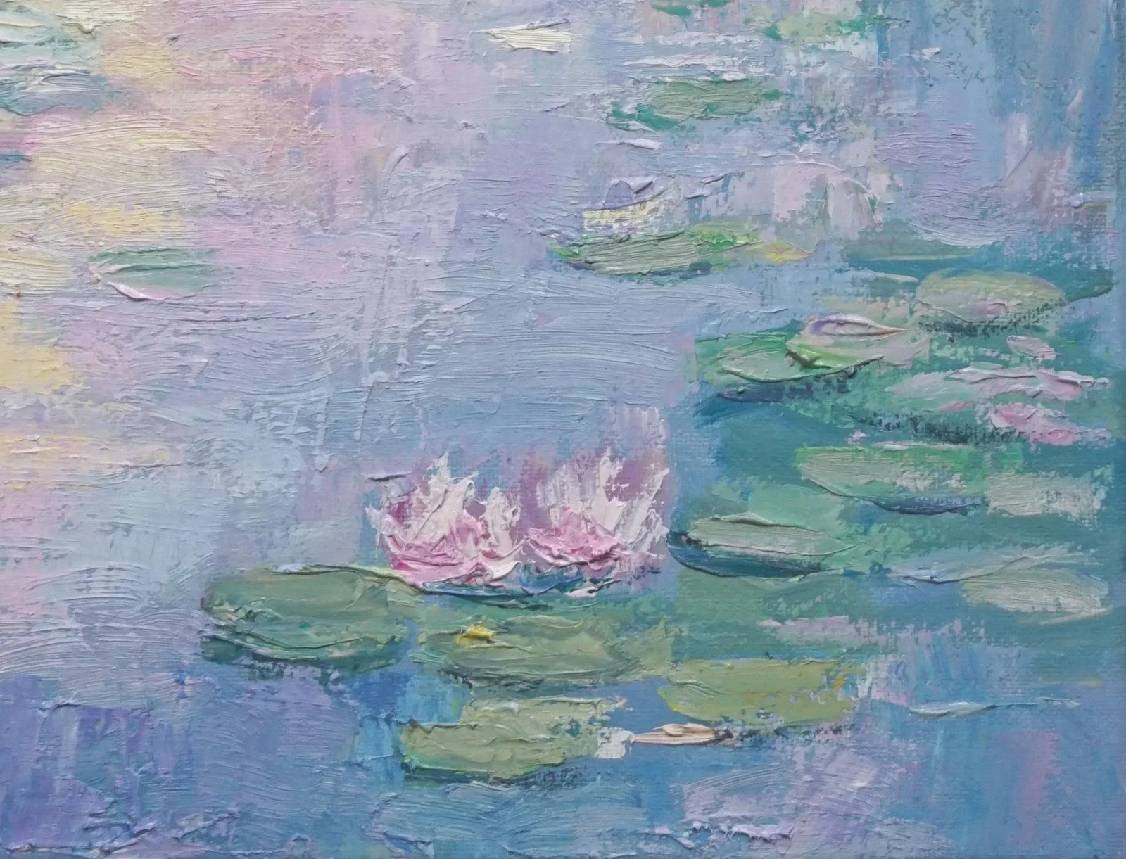 Sean Wu Original Oil Landscape of Lily Pond - 2