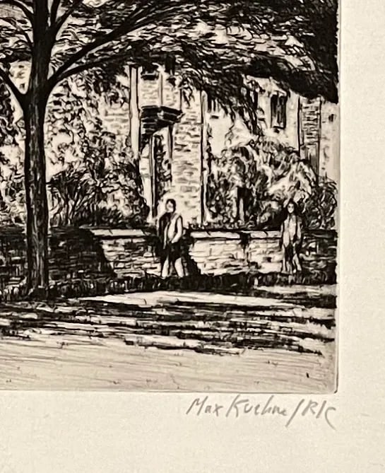 Max Kuehne Harkness Tower Yale University Etching - 2