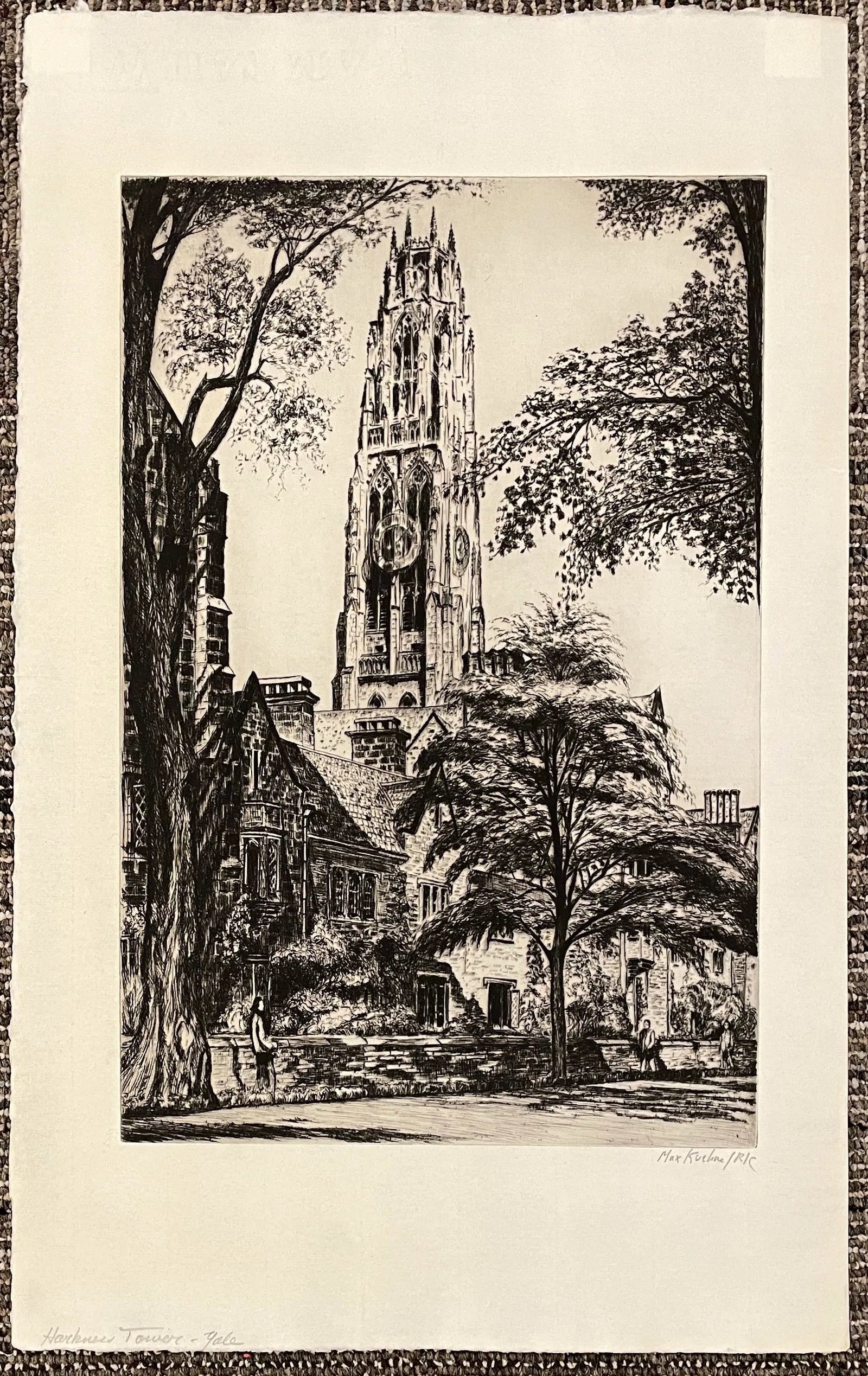 Max Kuehne Harkness Tower Yale University Etching - 3