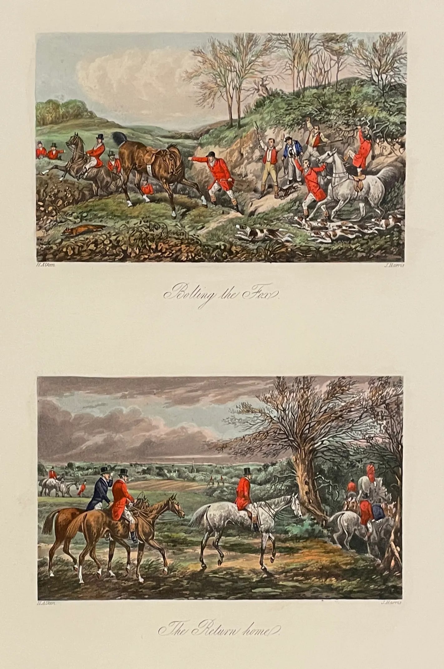 Pair of Fox Hunt Prints From Fore's Sporting Scraps - 4