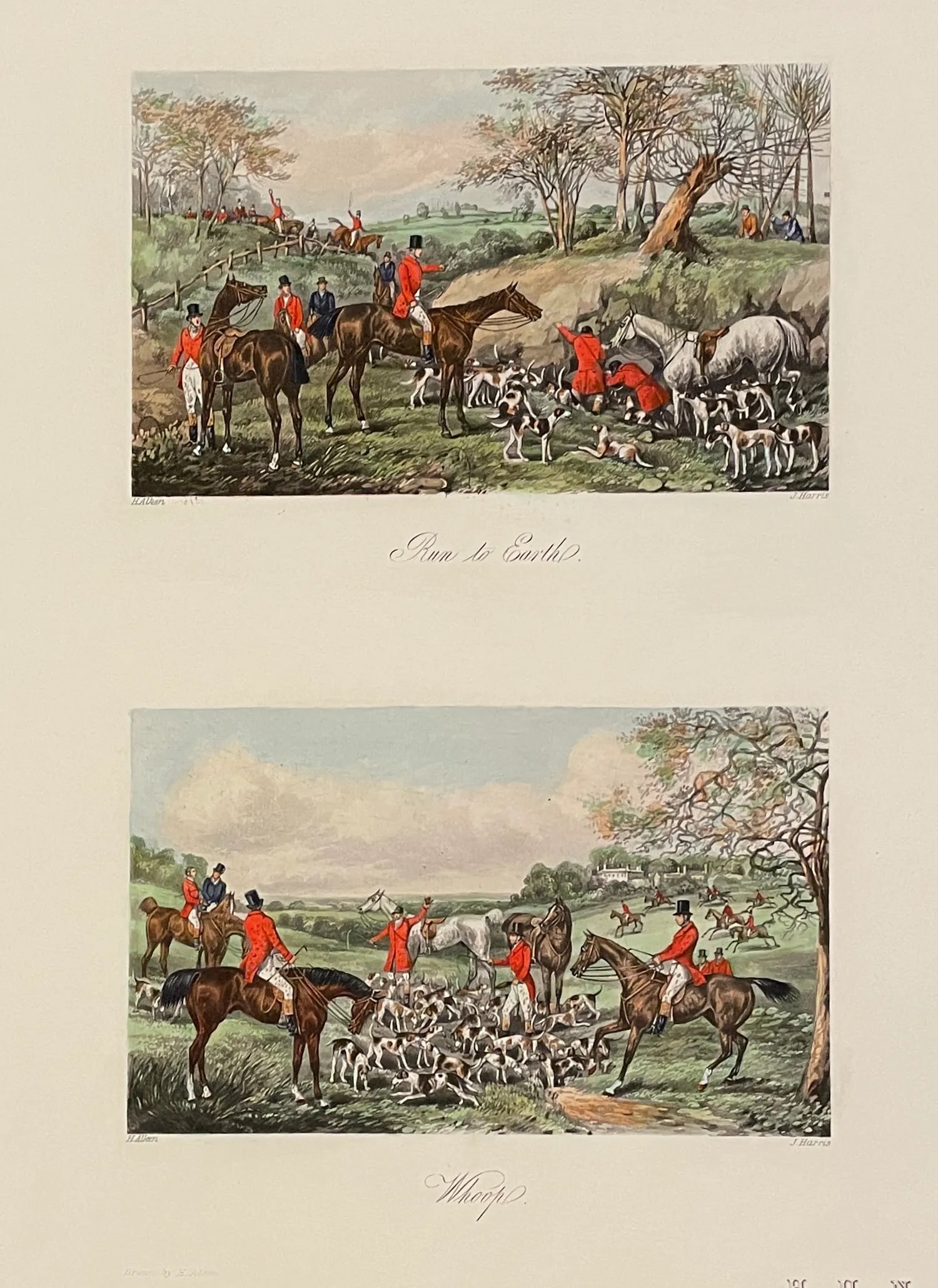 Pair of Fox Hunt Prints From Fore's Sporting Scraps - 5