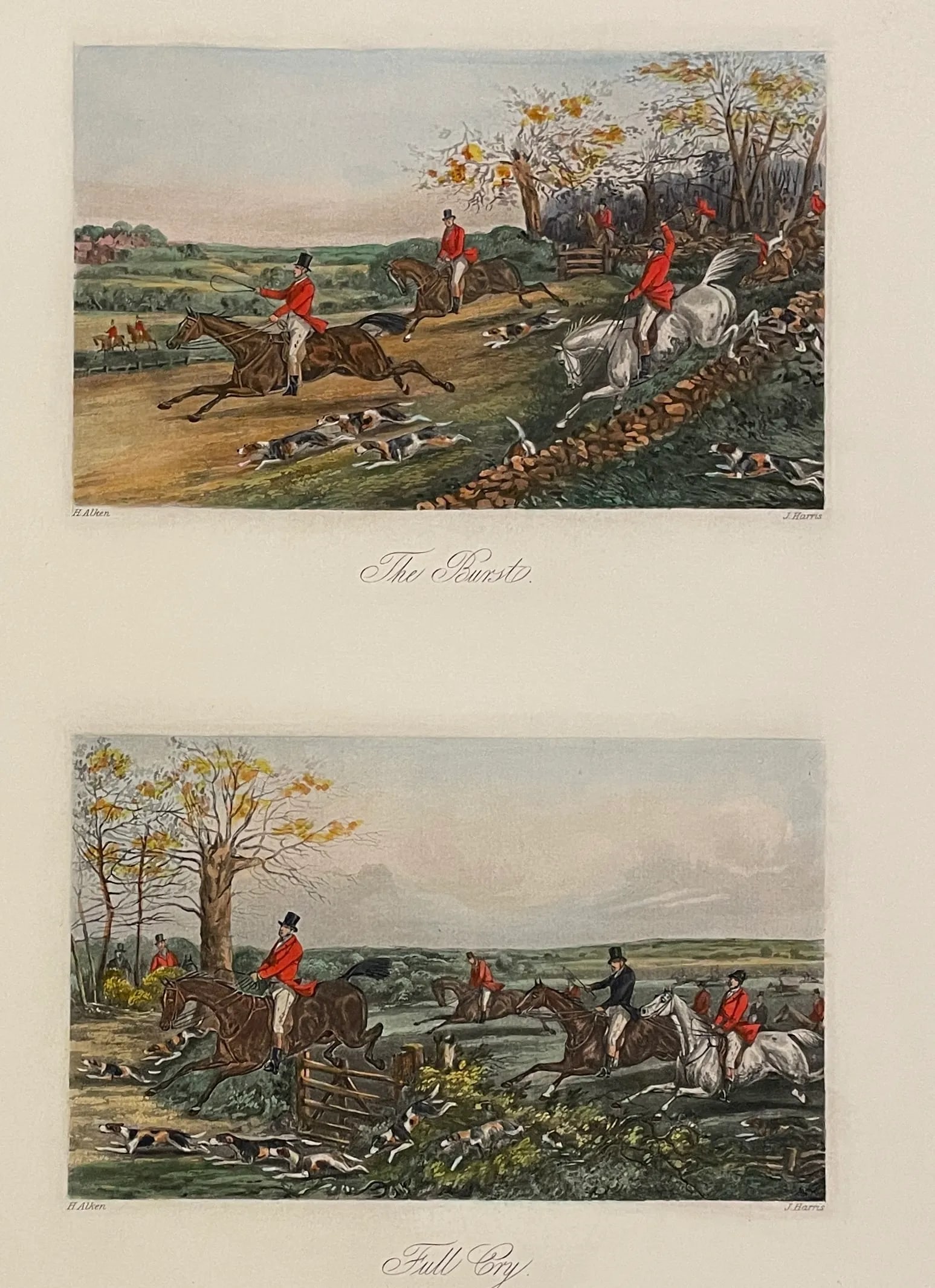 Pair of Fox Hunt Prints From Fore's Sporting Scraps - 6