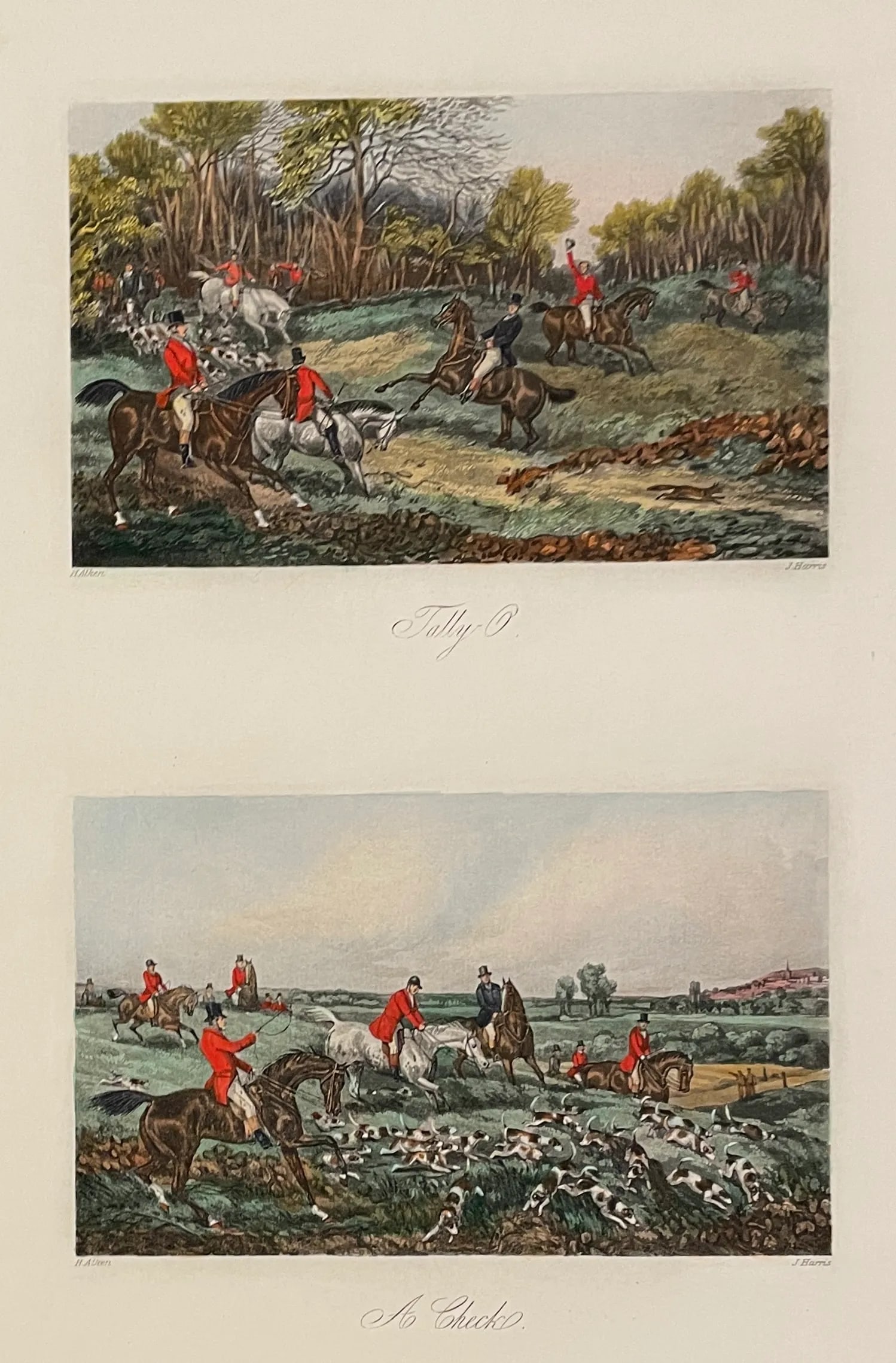 Pair of Fox Hunt Prints From Fore's Sporting Scraps - 7