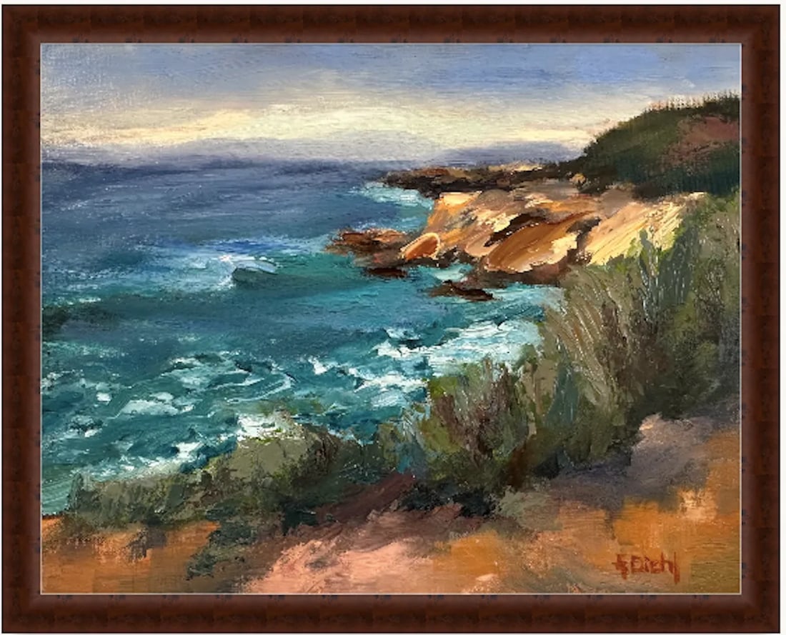 Original Impressionism Seascape Art Oil Painting by Grace Diehl - 3