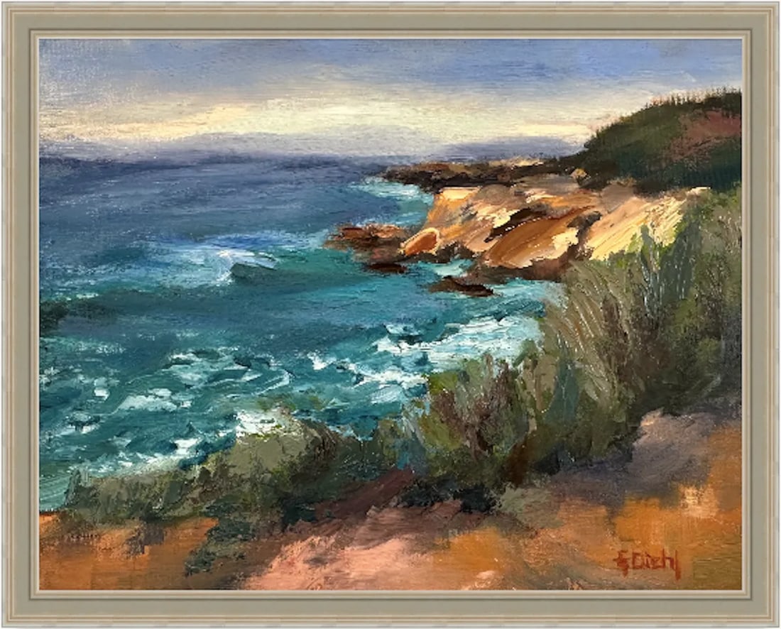Original Impressionism Seascape Art Oil Painting by Grace Diehl - 5
