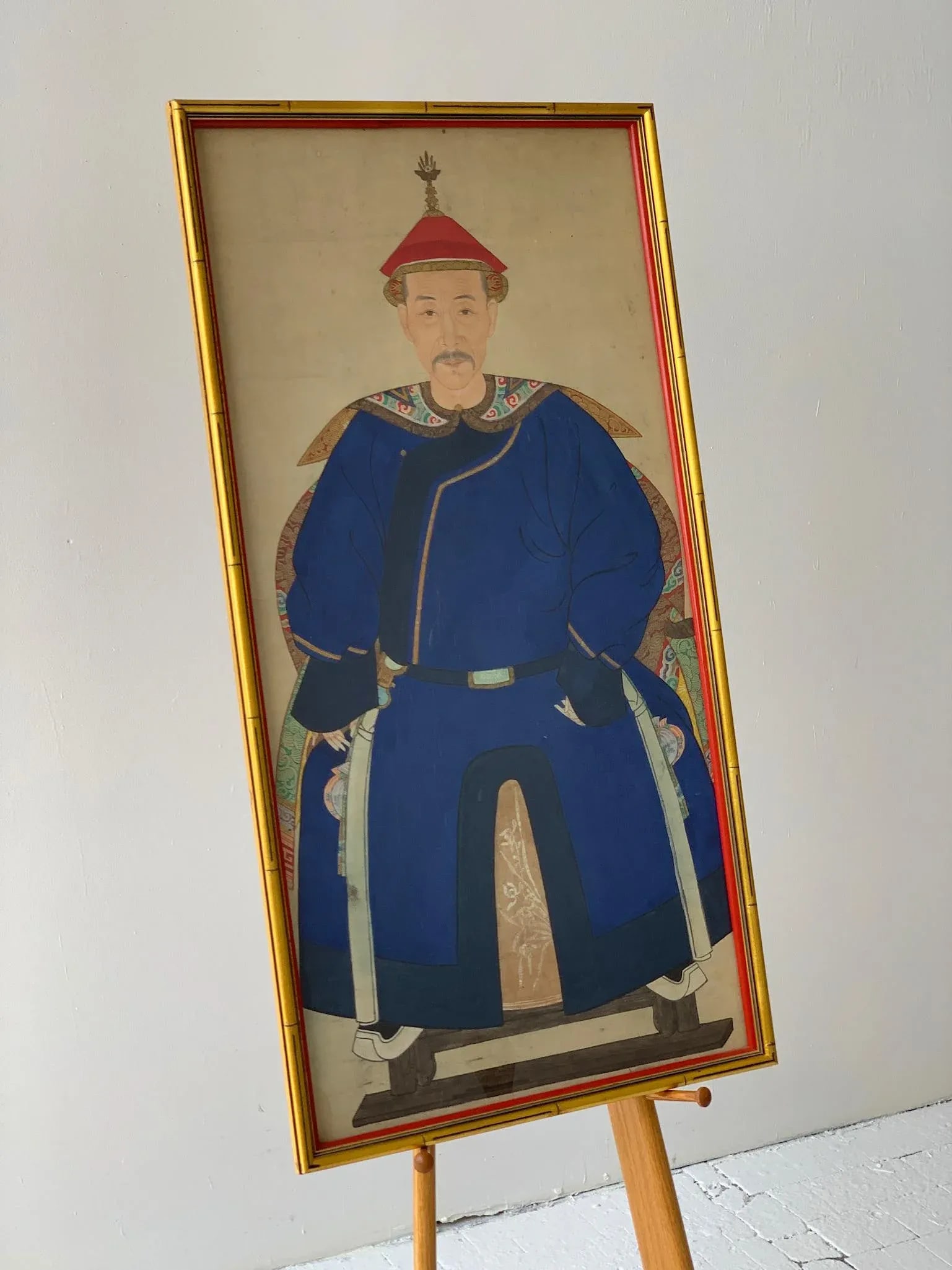 Antique Chinese Hand-Painted Ancestor Portrait - 2