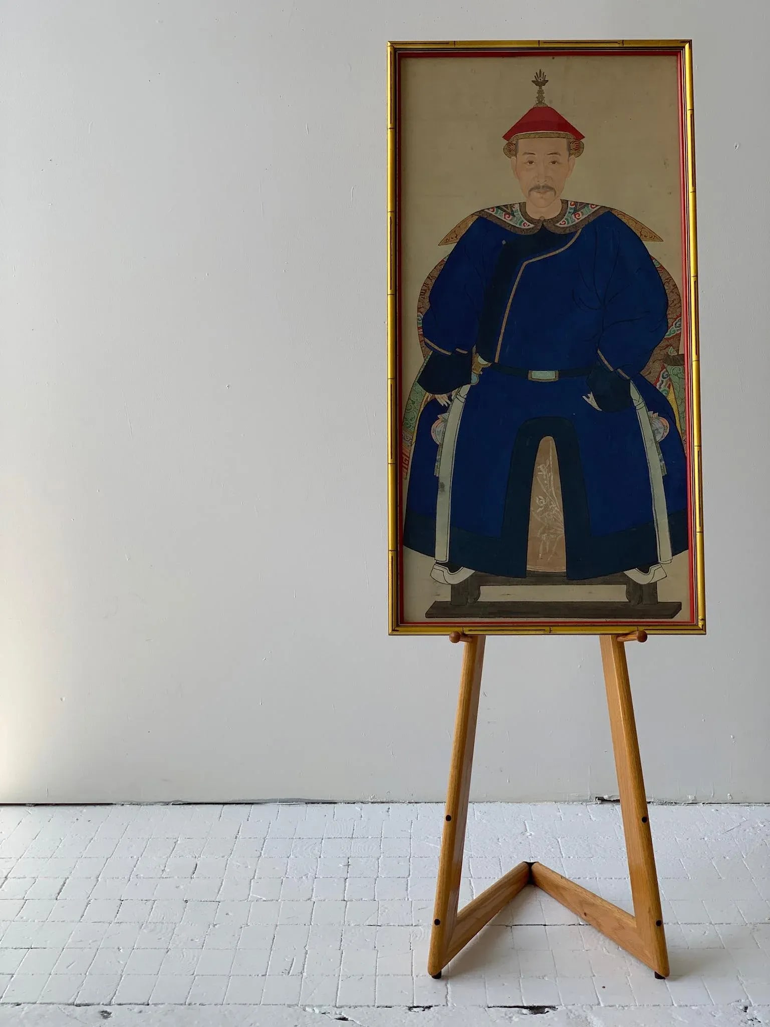Antique Chinese Hand-Painted Ancestor Portrait - 3