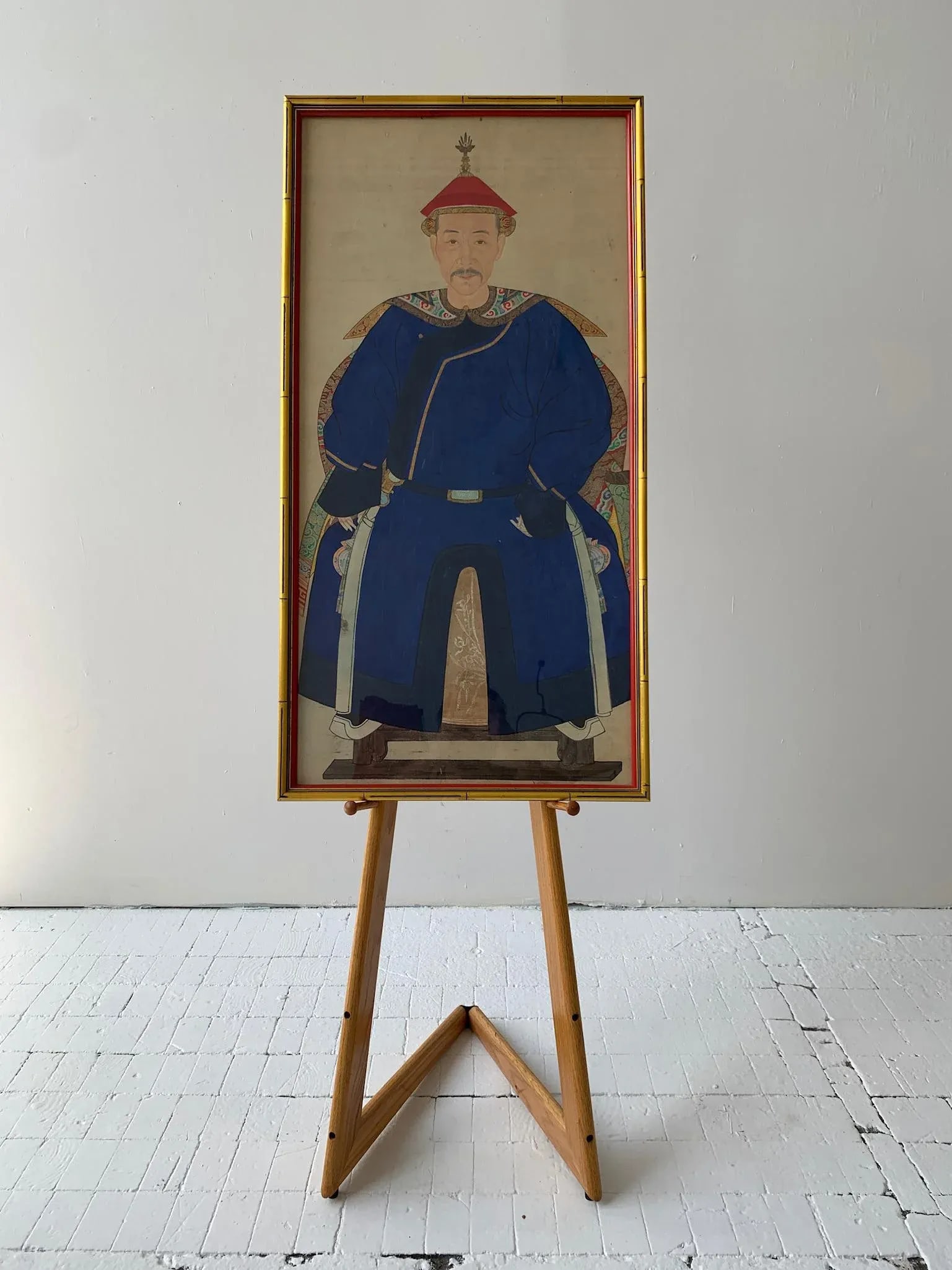 Antique Chinese Hand-Painted Ancestor Portrait - 8