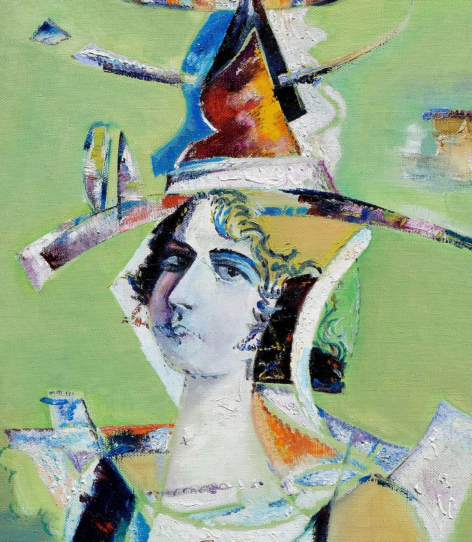 Surrealism Card Illusion Portrait by Vadim Kurov Oil on Linen 1999 - 3