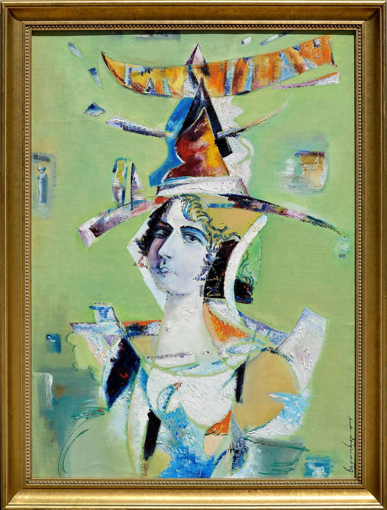 Surrealism Card Illusion Portrait by Vadim Kurov Oil on Linen 1999 - 6