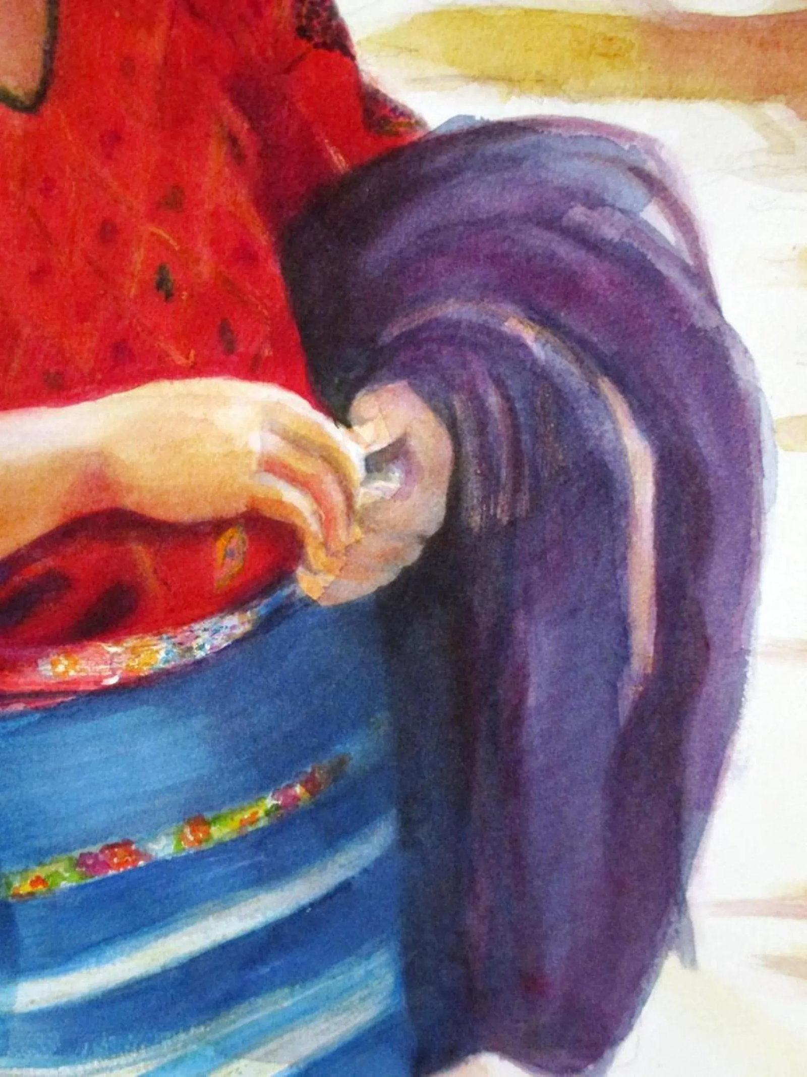 "Adelina" Watercolor on Paper - 5