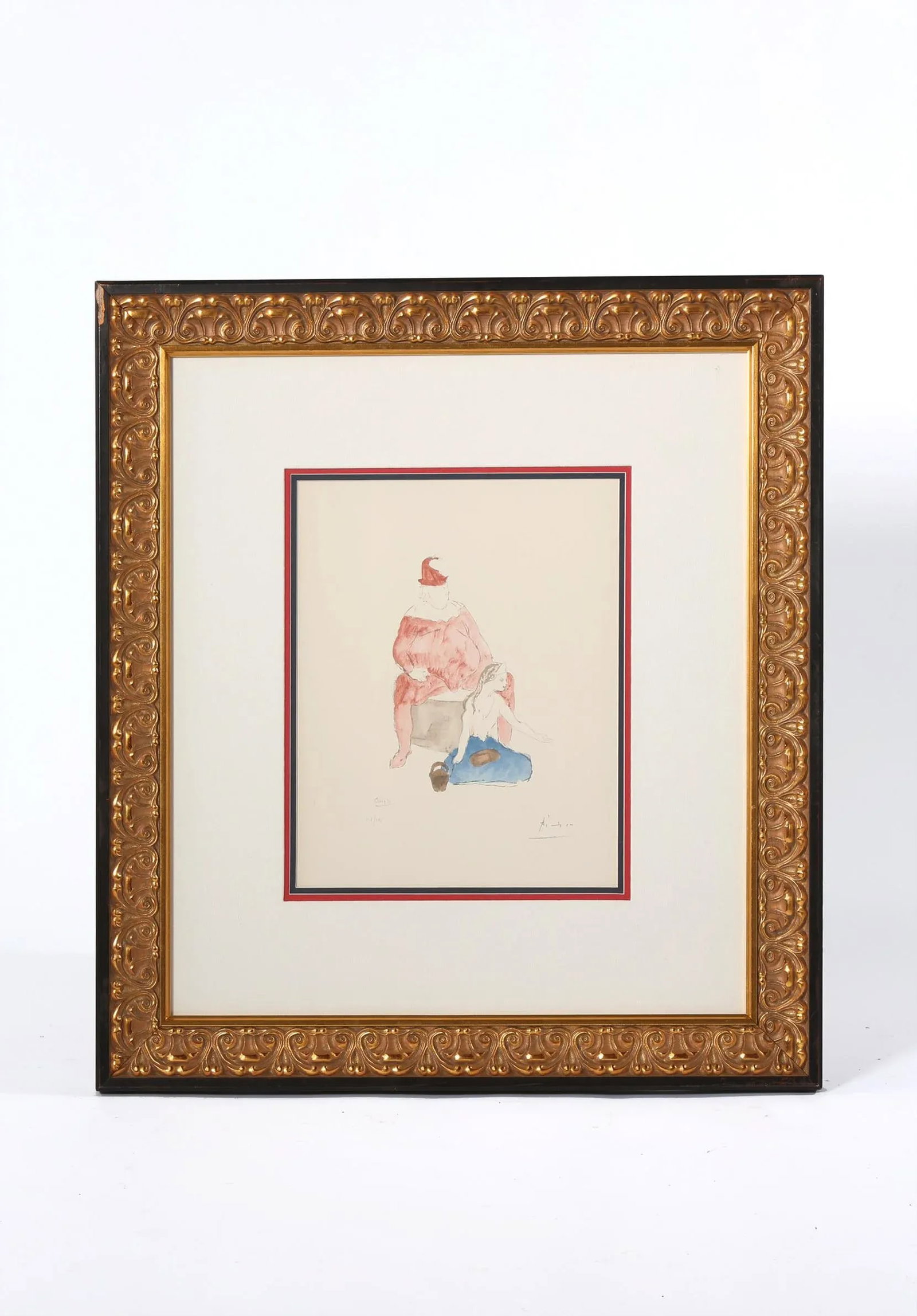 Giltwood Framed "Mujer Con Mono" Picasso Lithograph - 2