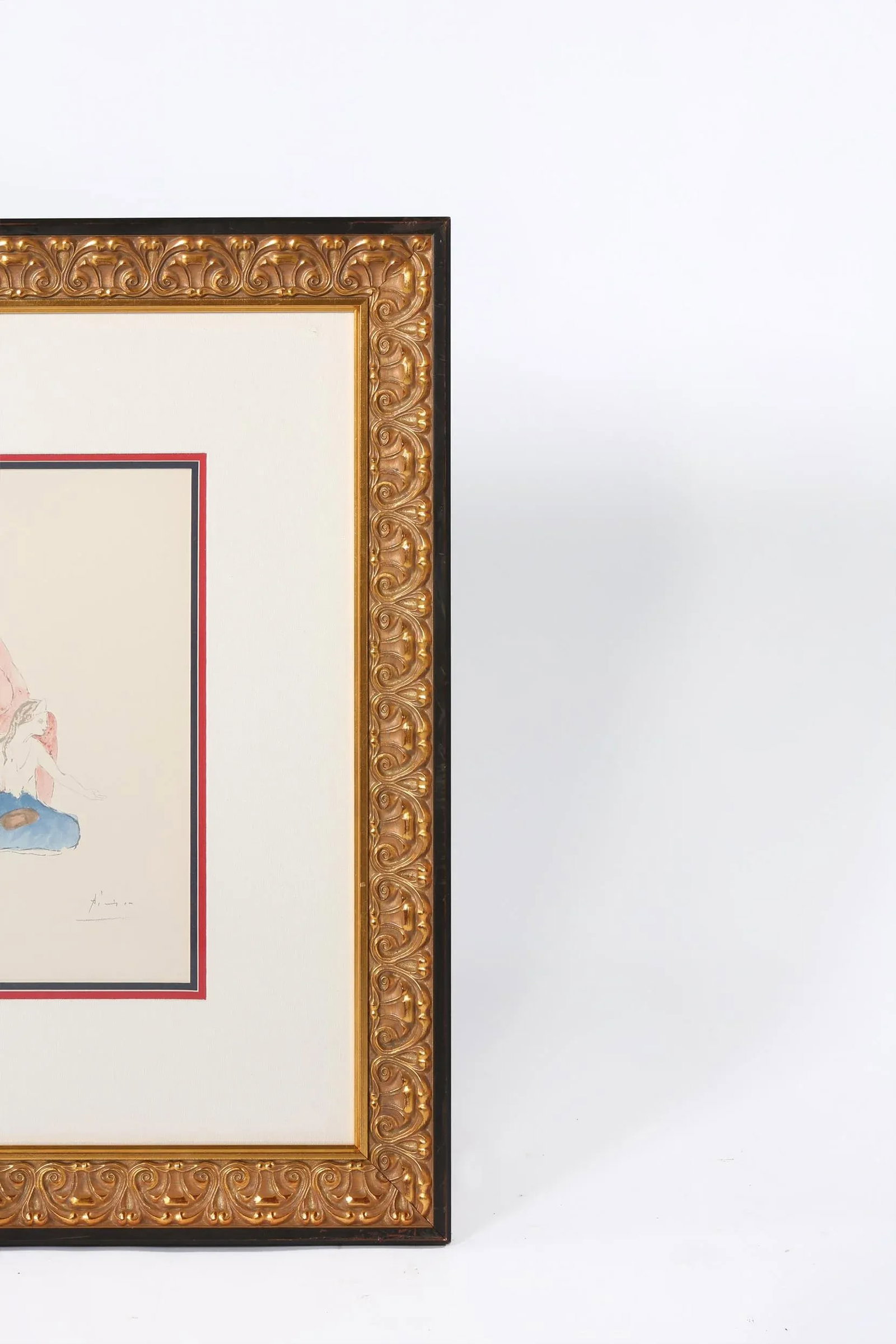 Giltwood Framed "Mujer Con Mono" Picasso Lithograph - 4