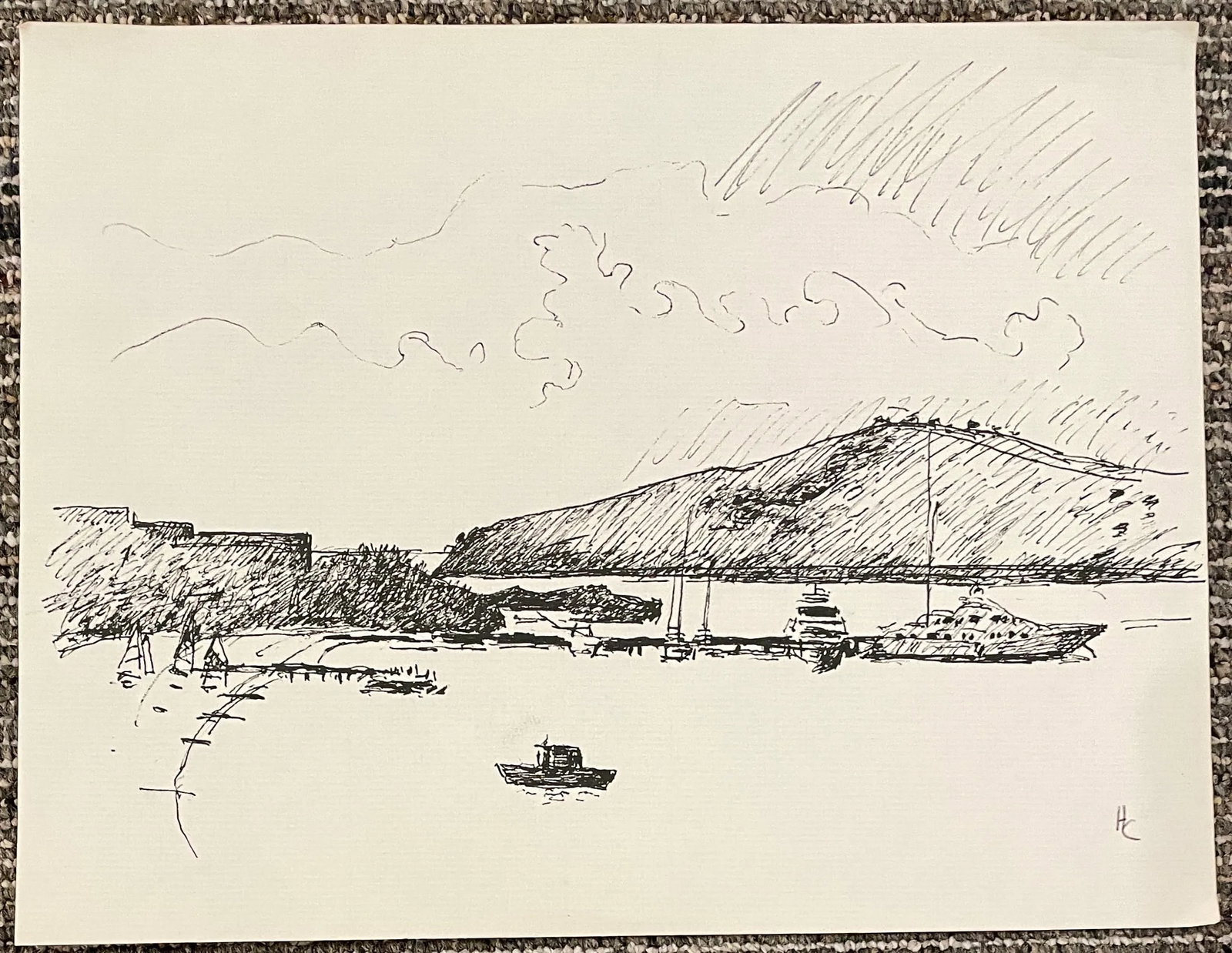 1970s Hayward Cirker Caribbean Drawing - 2