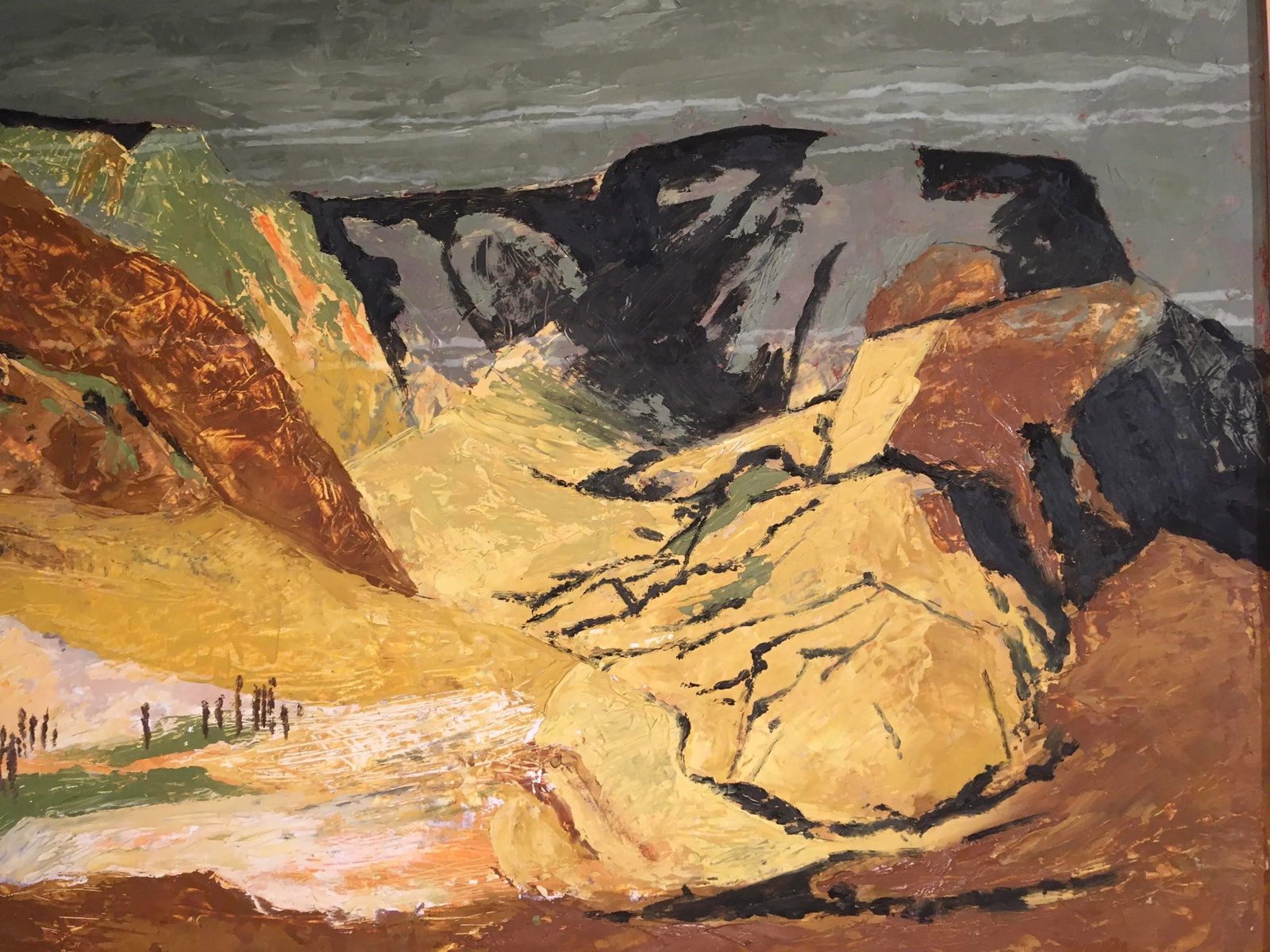 Vintage Abstract Mountainous Landscape Oil Painting Attributed to Ethel Magafan, Framed - 3